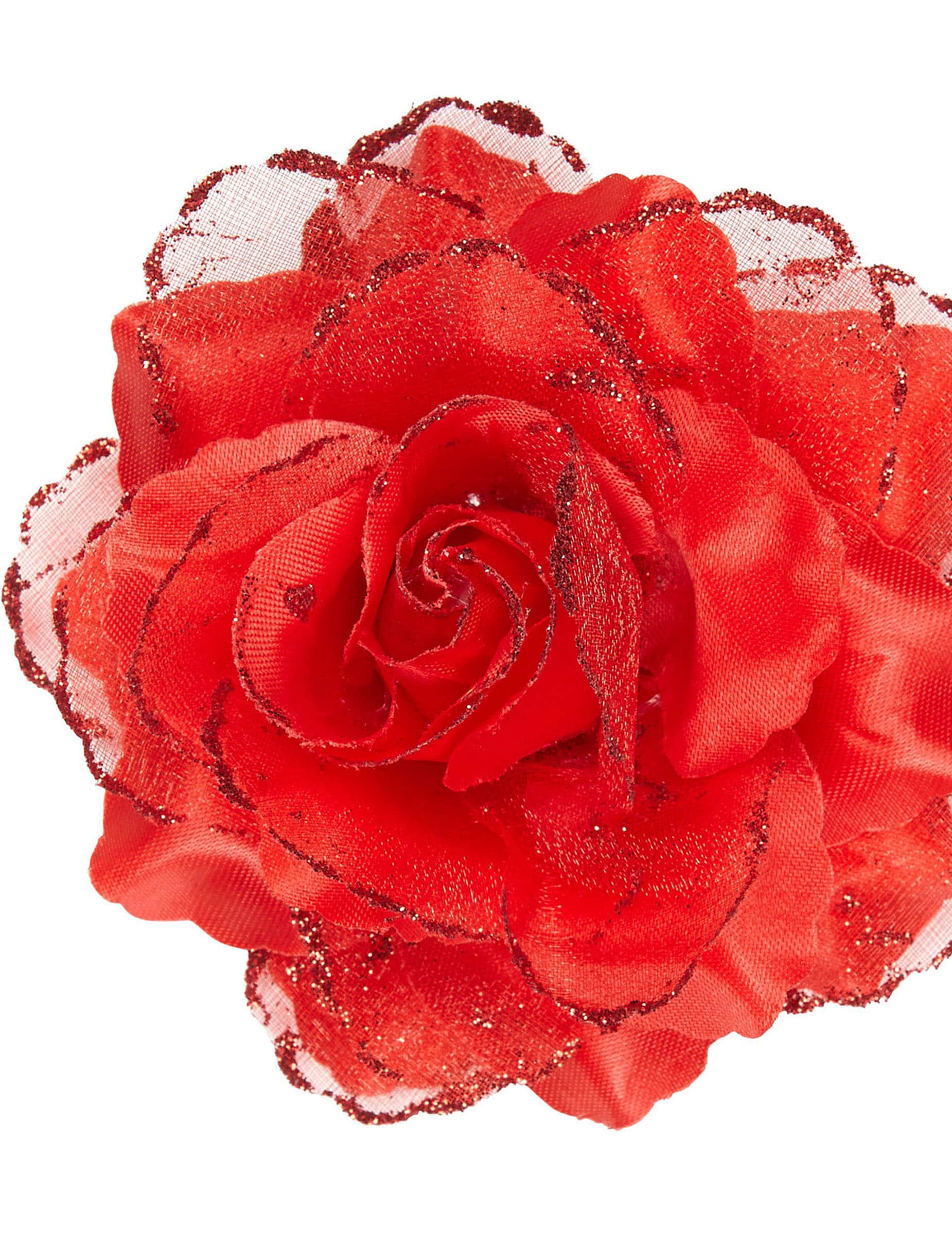 Blüten-Haarspangen Blumen-Haarschmuck rot 10cm