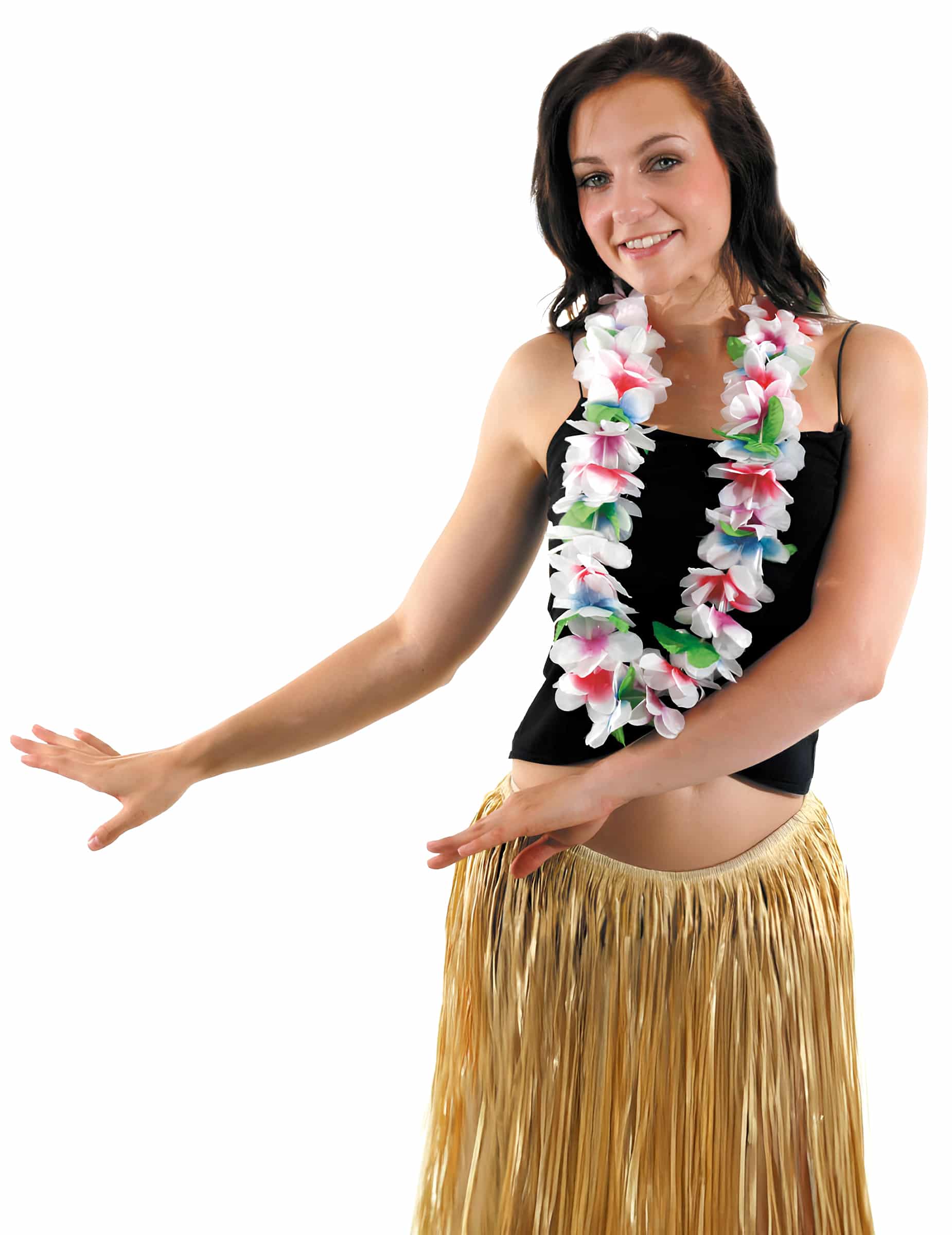 Blumenkette Hawaii Weiß für Erwachsene