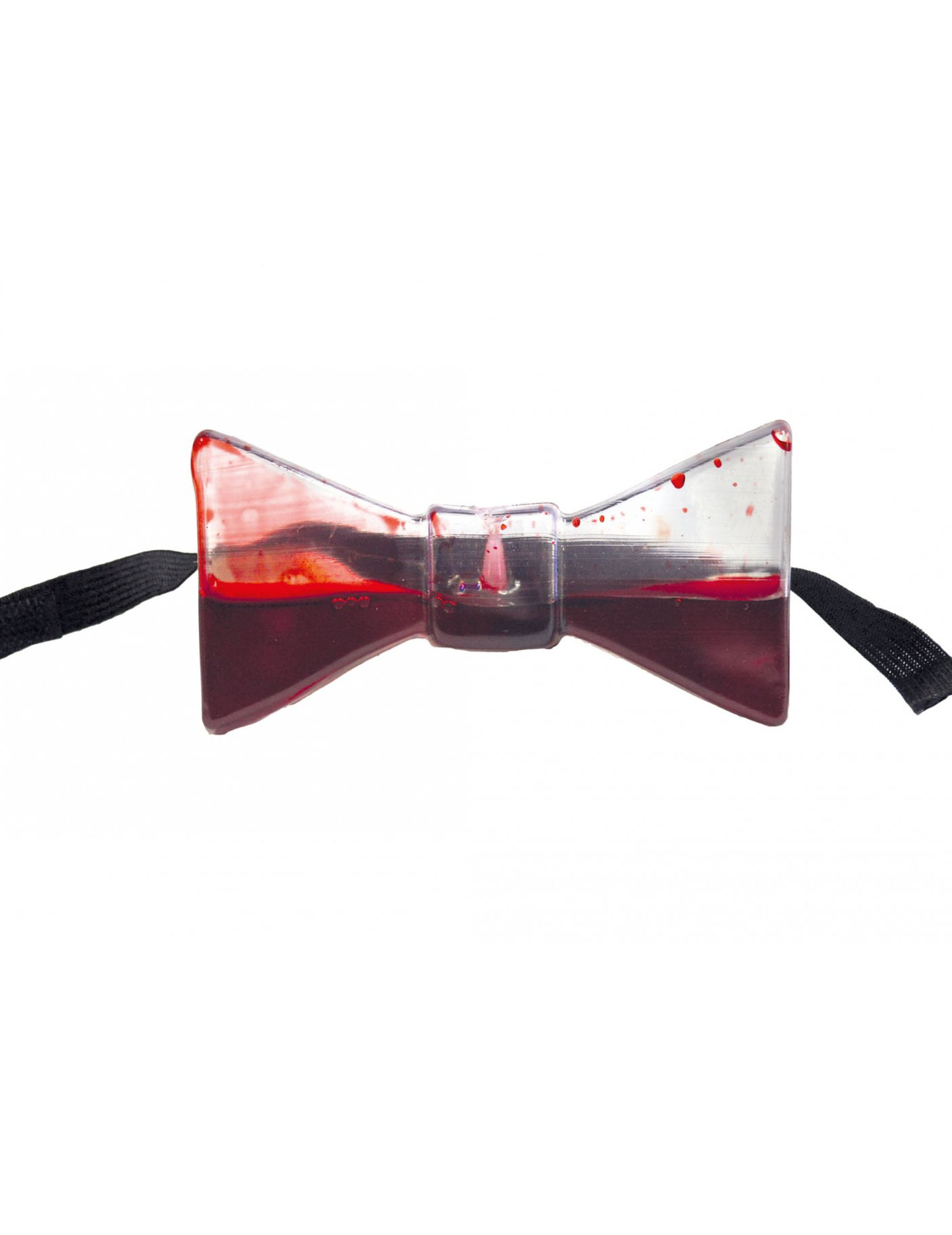 Blut befüllte Fliege Halloween-Accessoire transparent-rot-schwarz