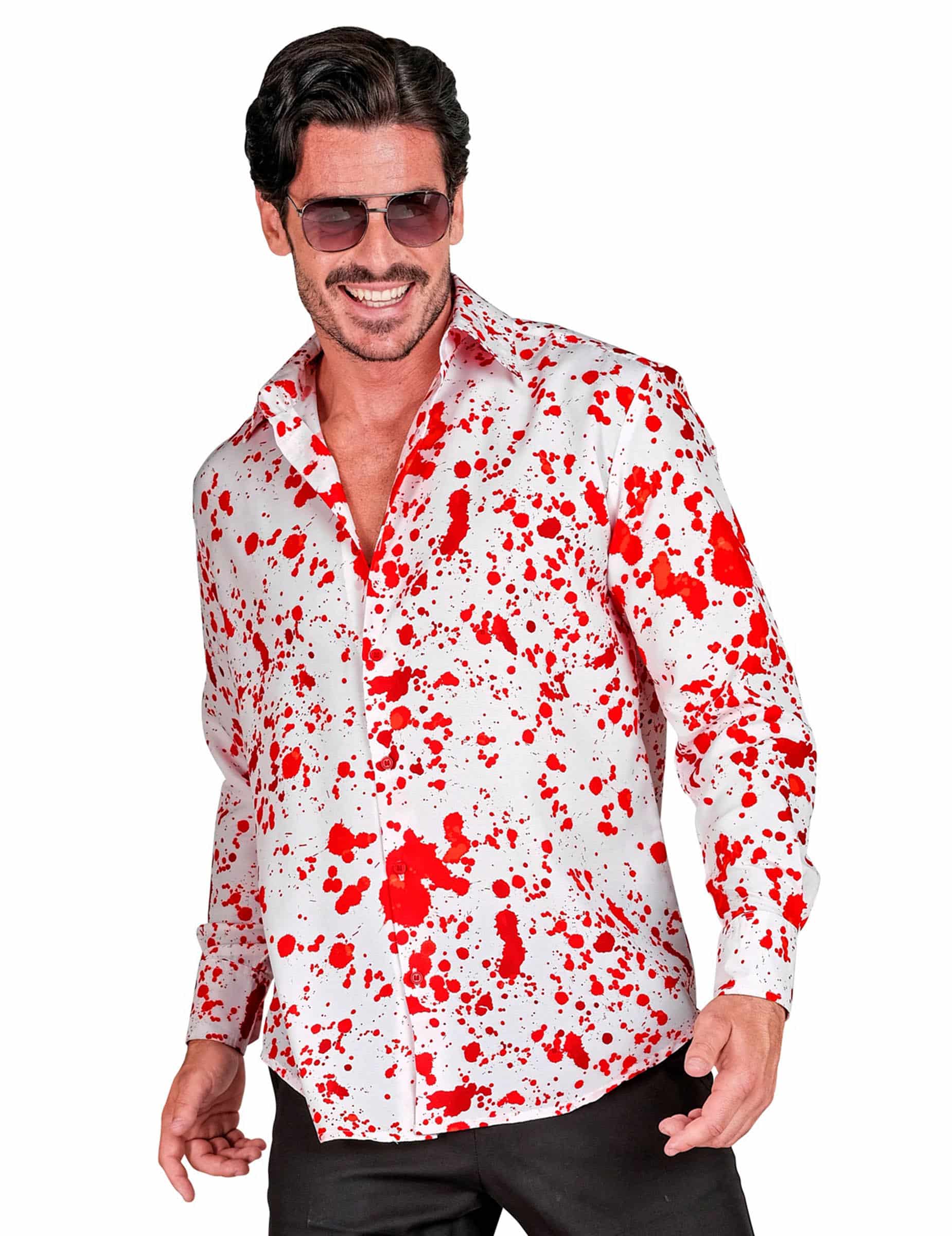 Blutbeflecktes weißes Hemd für Herren Halloween