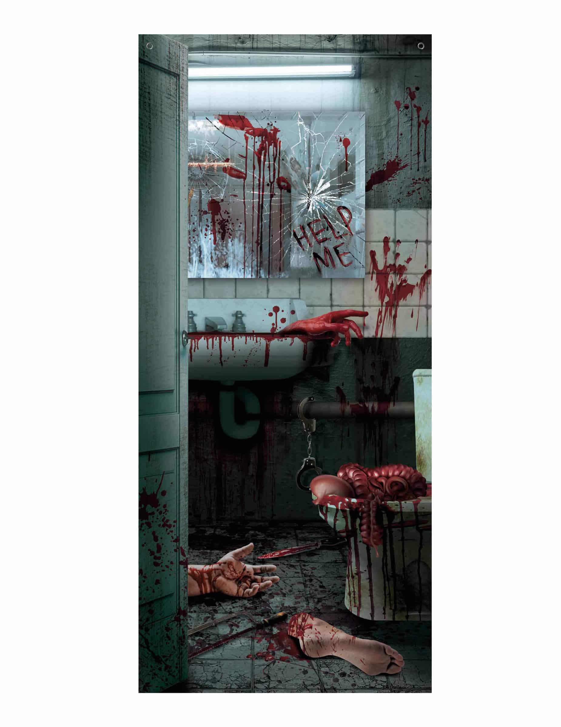 Blutige Toilettentür Dekoration 80 x 180cm