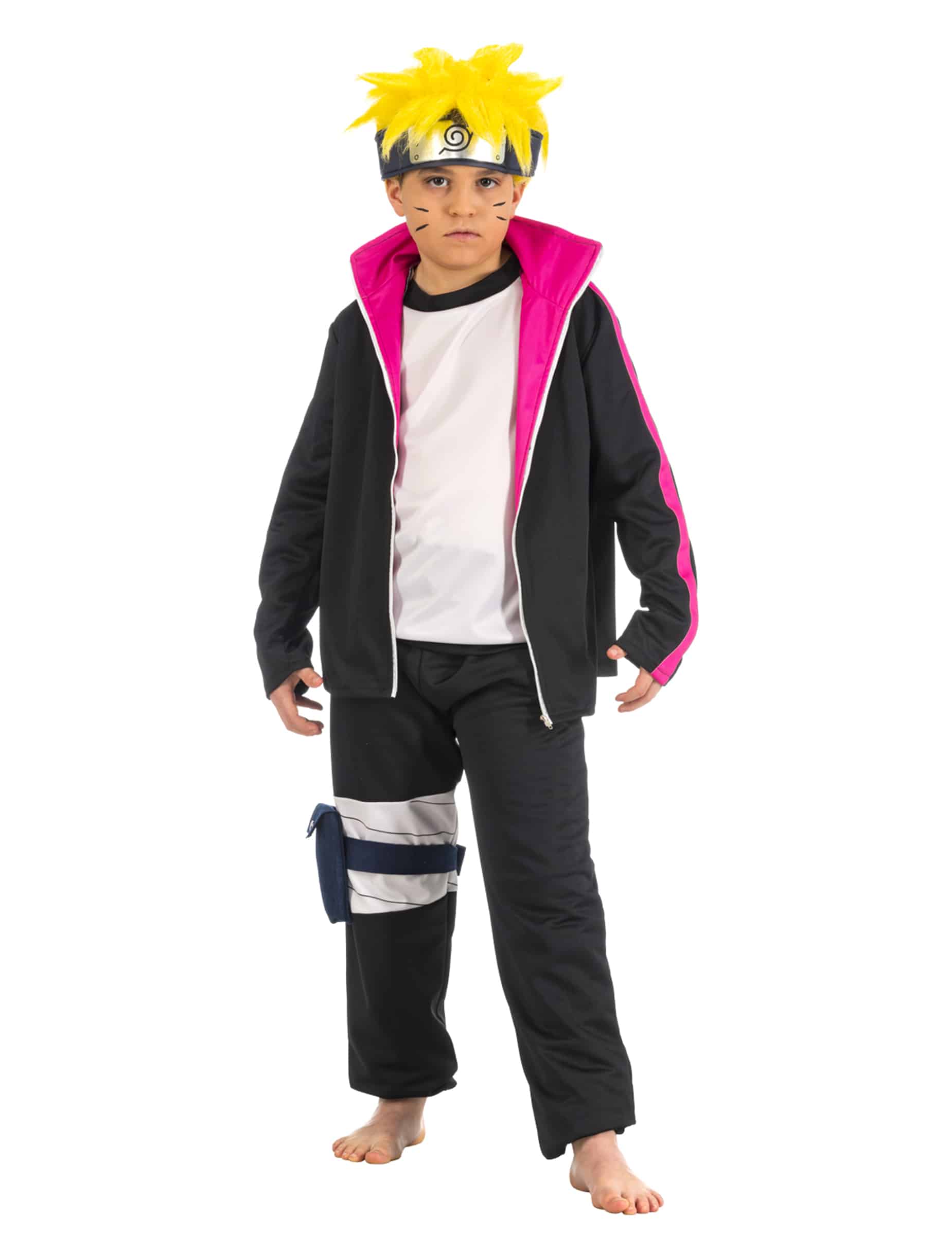 Boruto Kinderkostüm für Jungen schwarz-pink