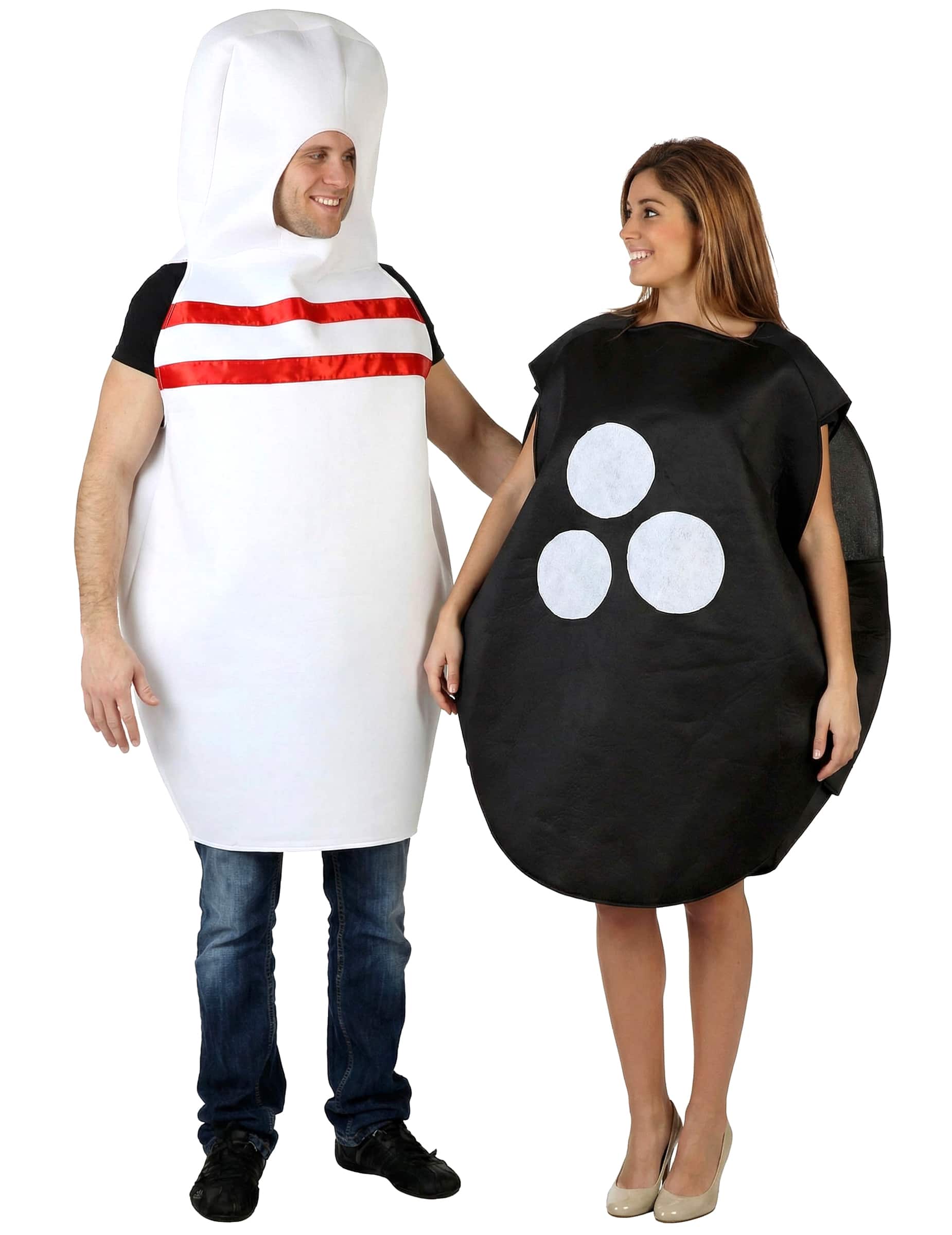 Bowling-Kugel + Kegel Partnerkostüm für Erwachsene