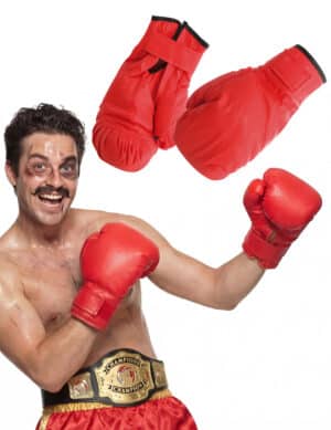 Boxhandschuhe Rot Kostüm für Erwachsene