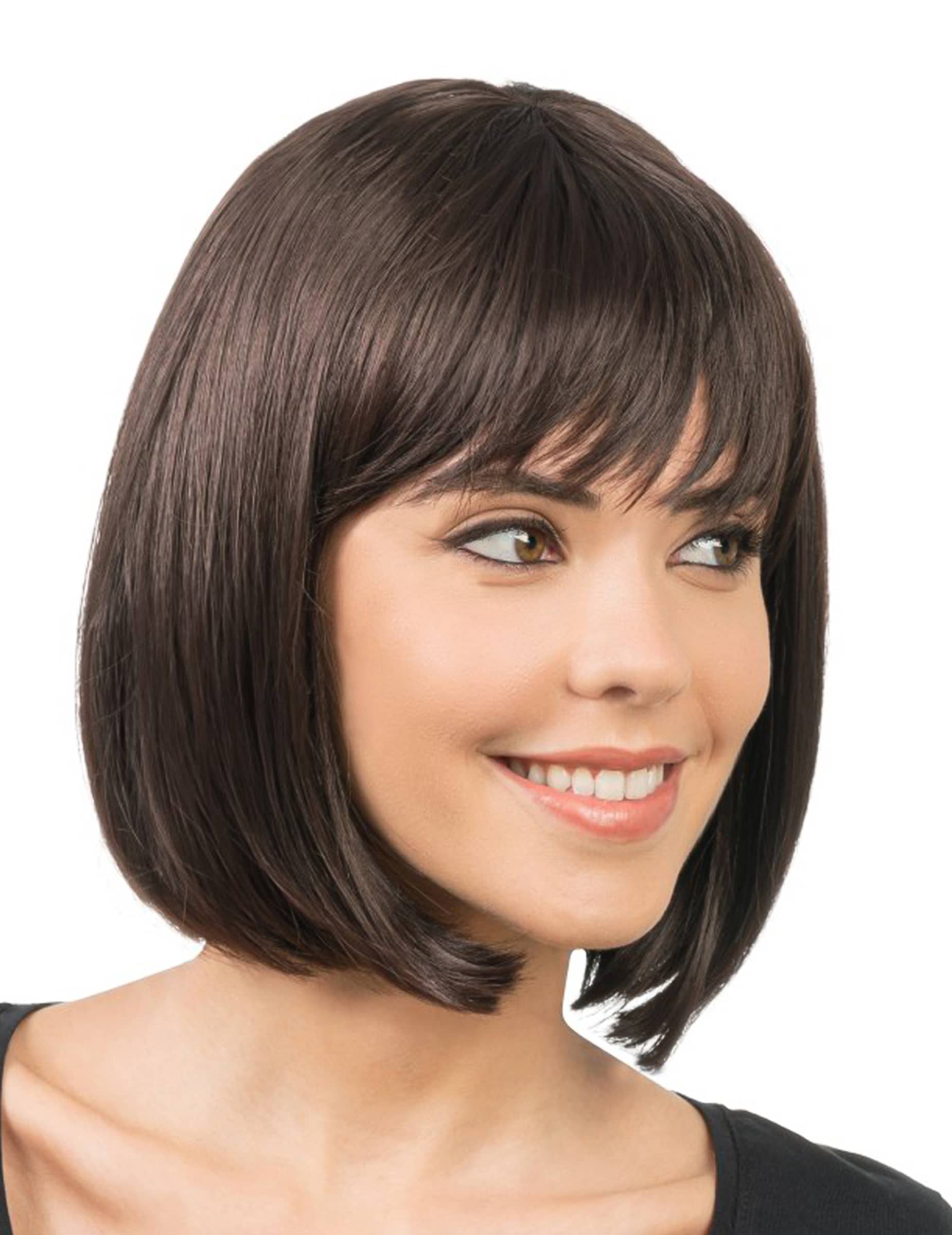 Braune Luxus Bob-Perücke für Damen - Hitzebeständig