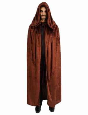 Braunes Luxus Samt-Cape extra lang 202 cm