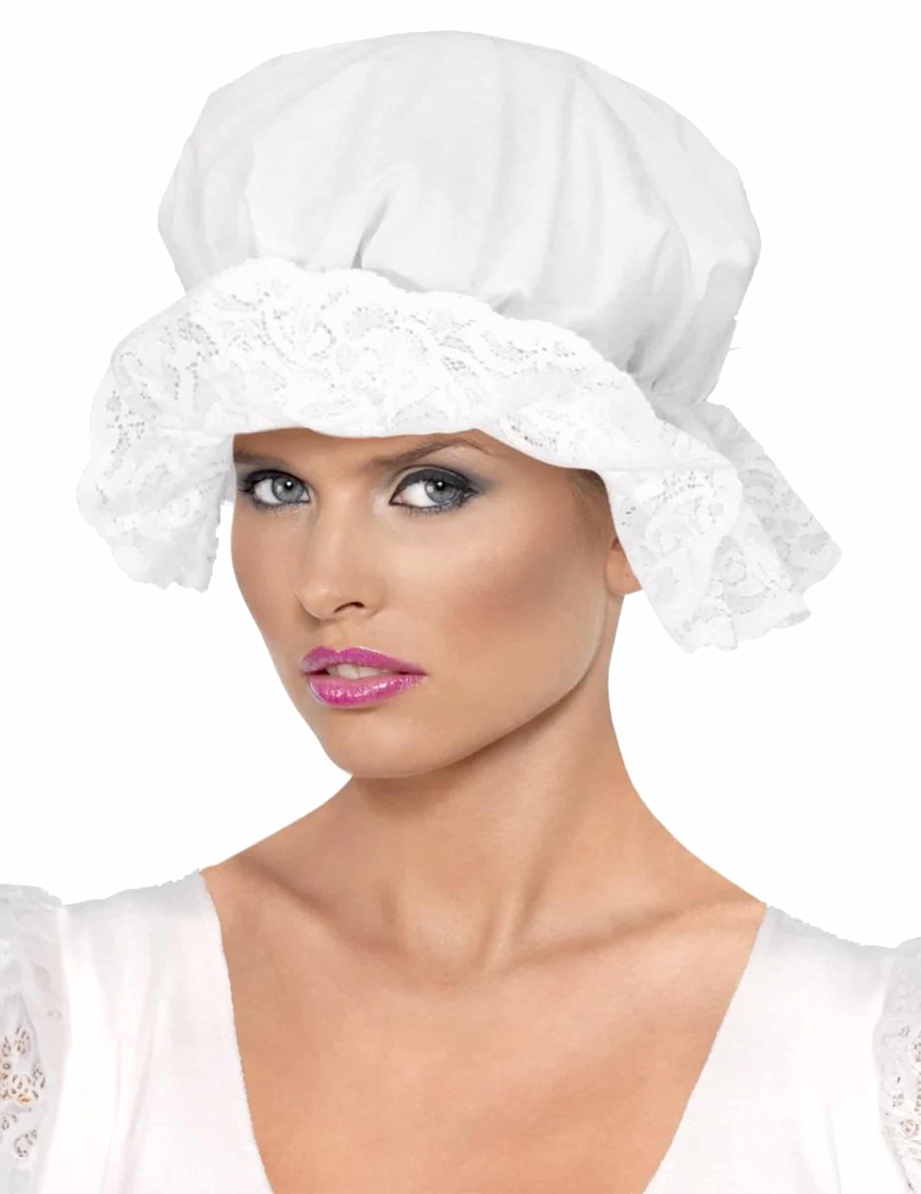 Bretoninnen-Haube für Damen weiss
