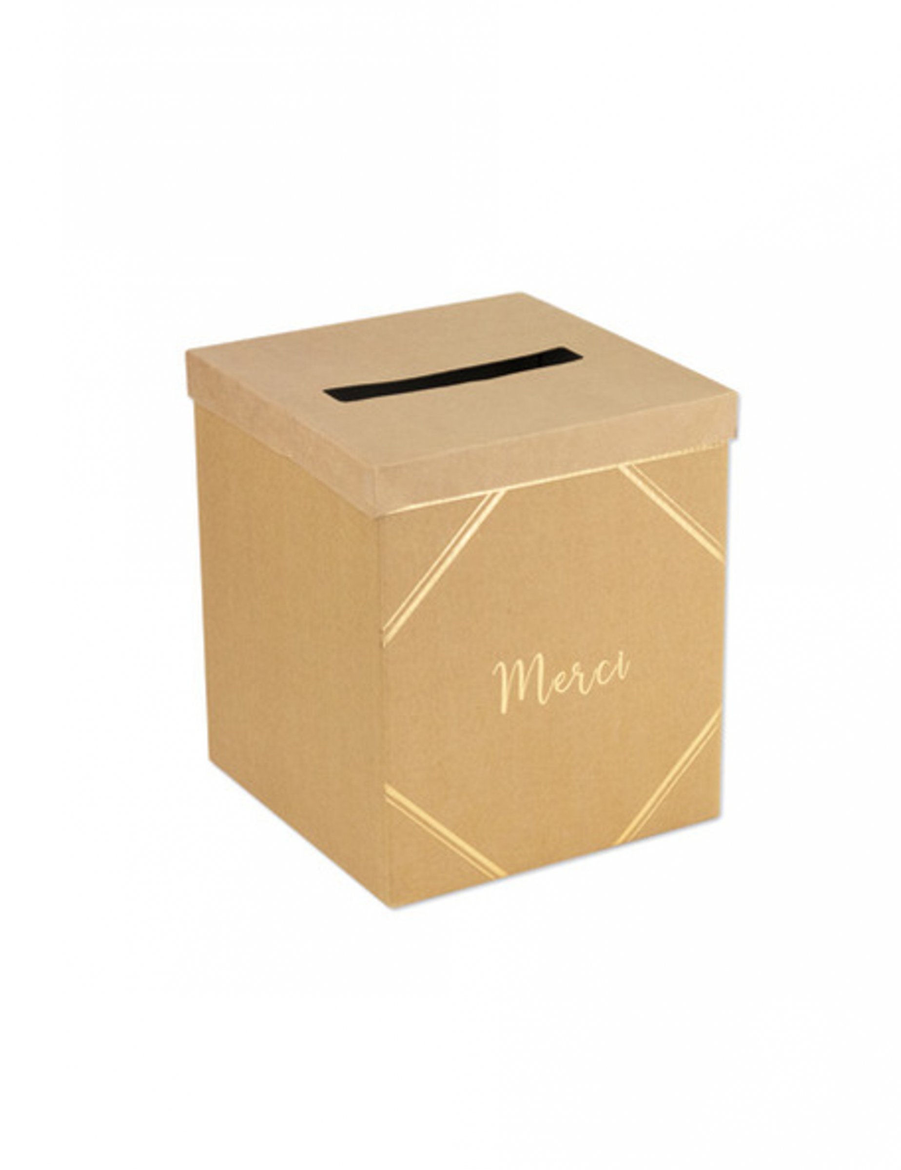 Briefbox Danke Kraftpapier Gold 21 x 25 cm