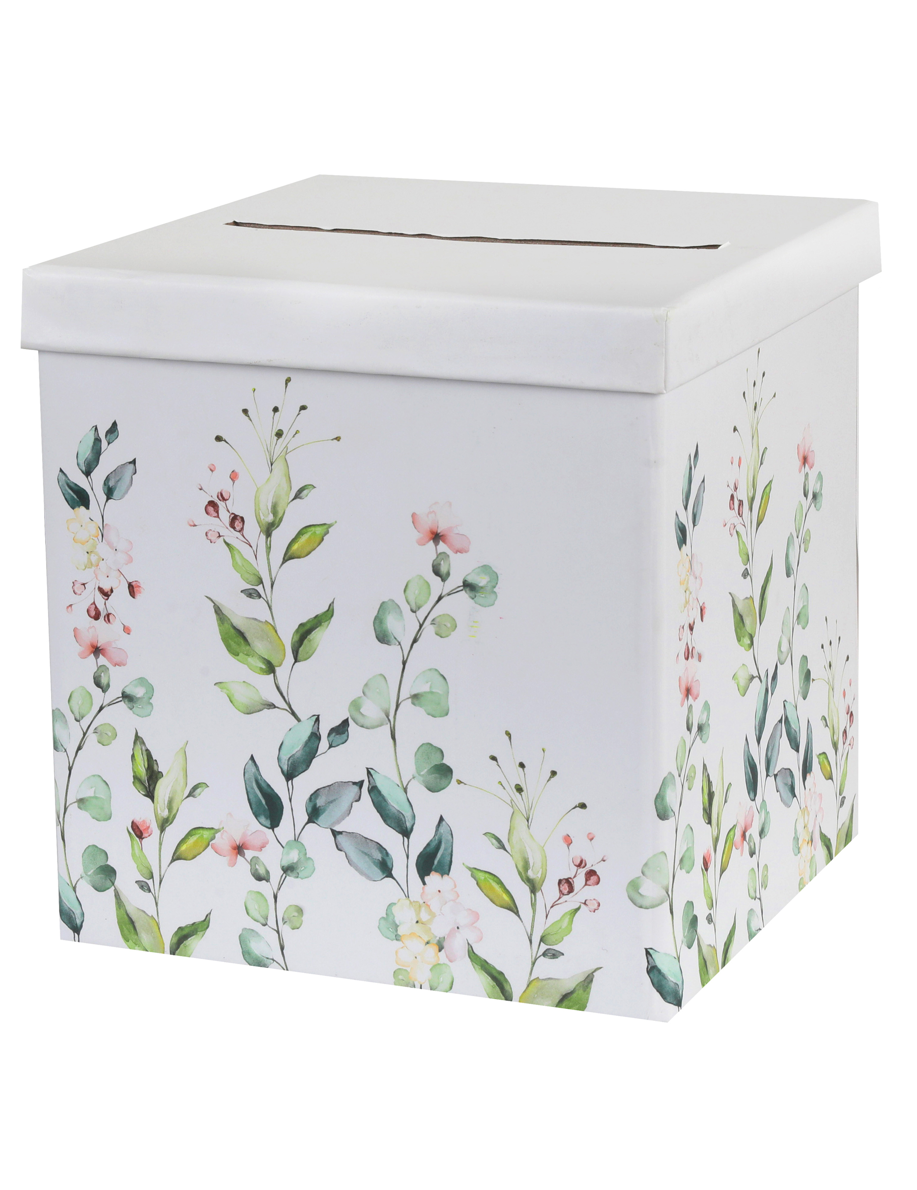 Briefbox Hochzeit mit Pflanzenmotiv Karton 20 x 20 x 20 cm