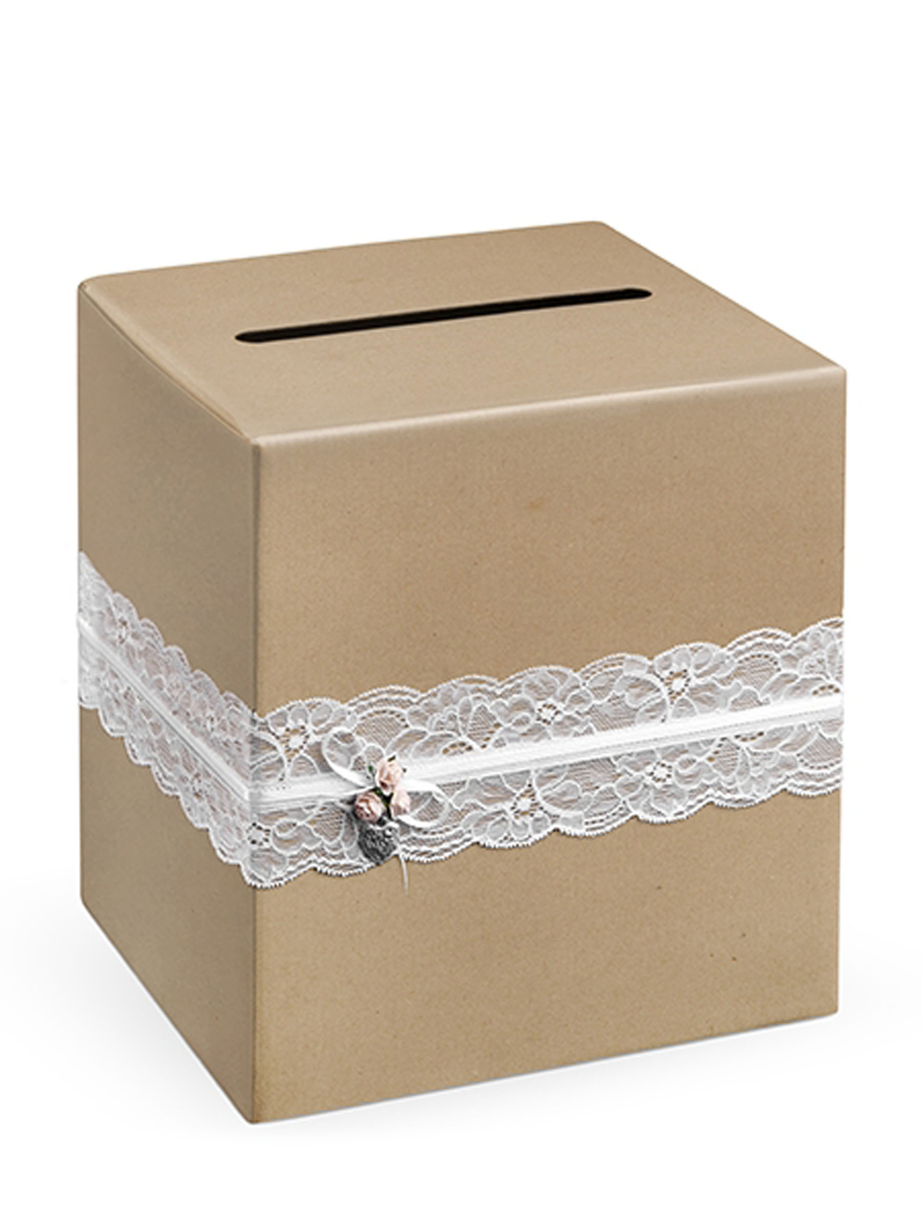 Briefbox Kraftpapier Spitze Weiß 24 x 24 x 24 cm