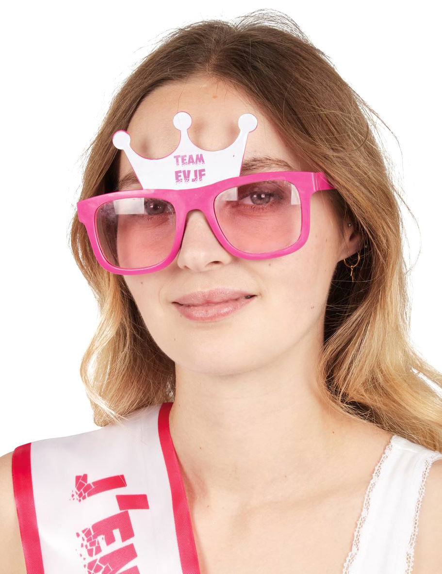 Brille Krone Team Braut für Erwachsene Pink