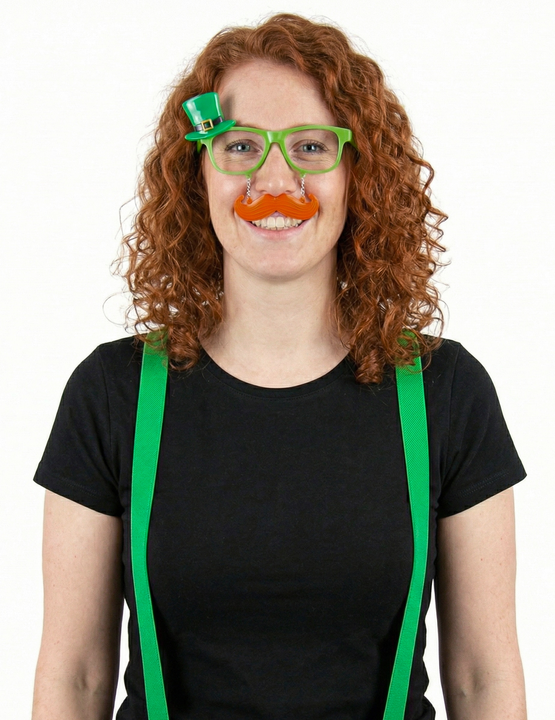 Brille mit Schnurrbart St. Patrick für Erwachsene grün