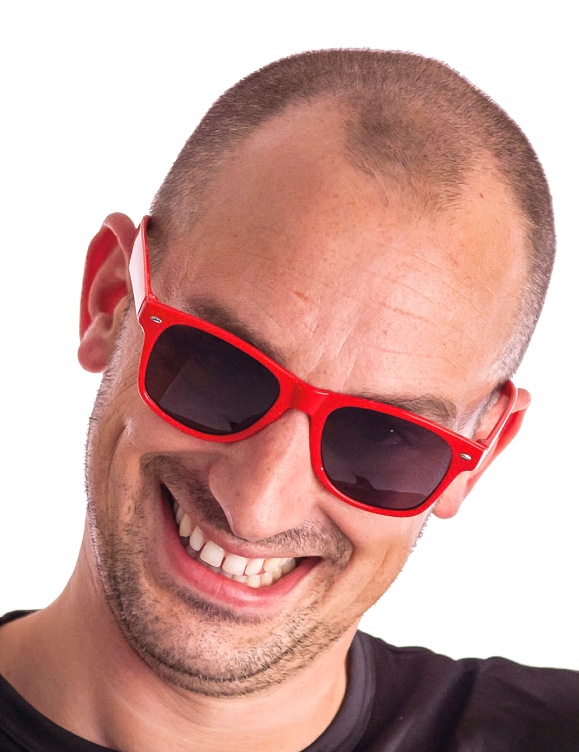 Brille mit getönten Gläsern rot