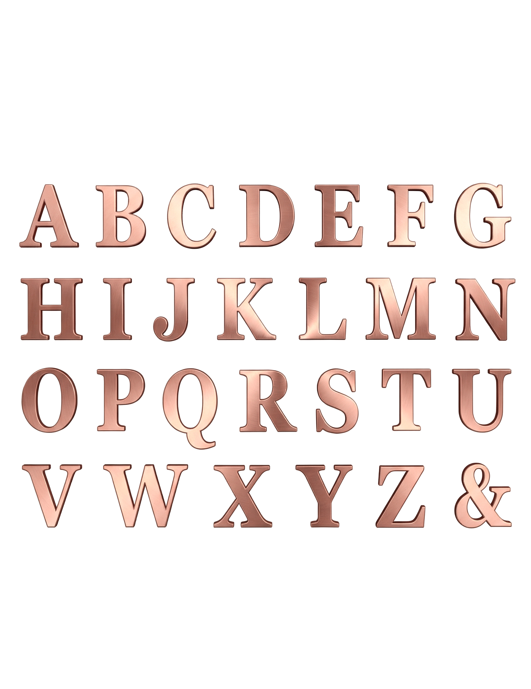 Buchstaben-Set selbstklebend Raumdekoration 48 Stück rosegold 13