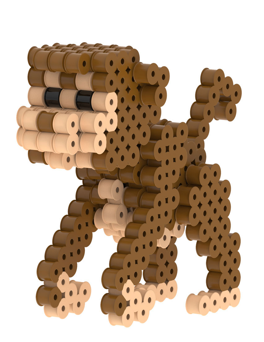 Bügelperlen-Set 3D Affe Bastelspaß für Kinder