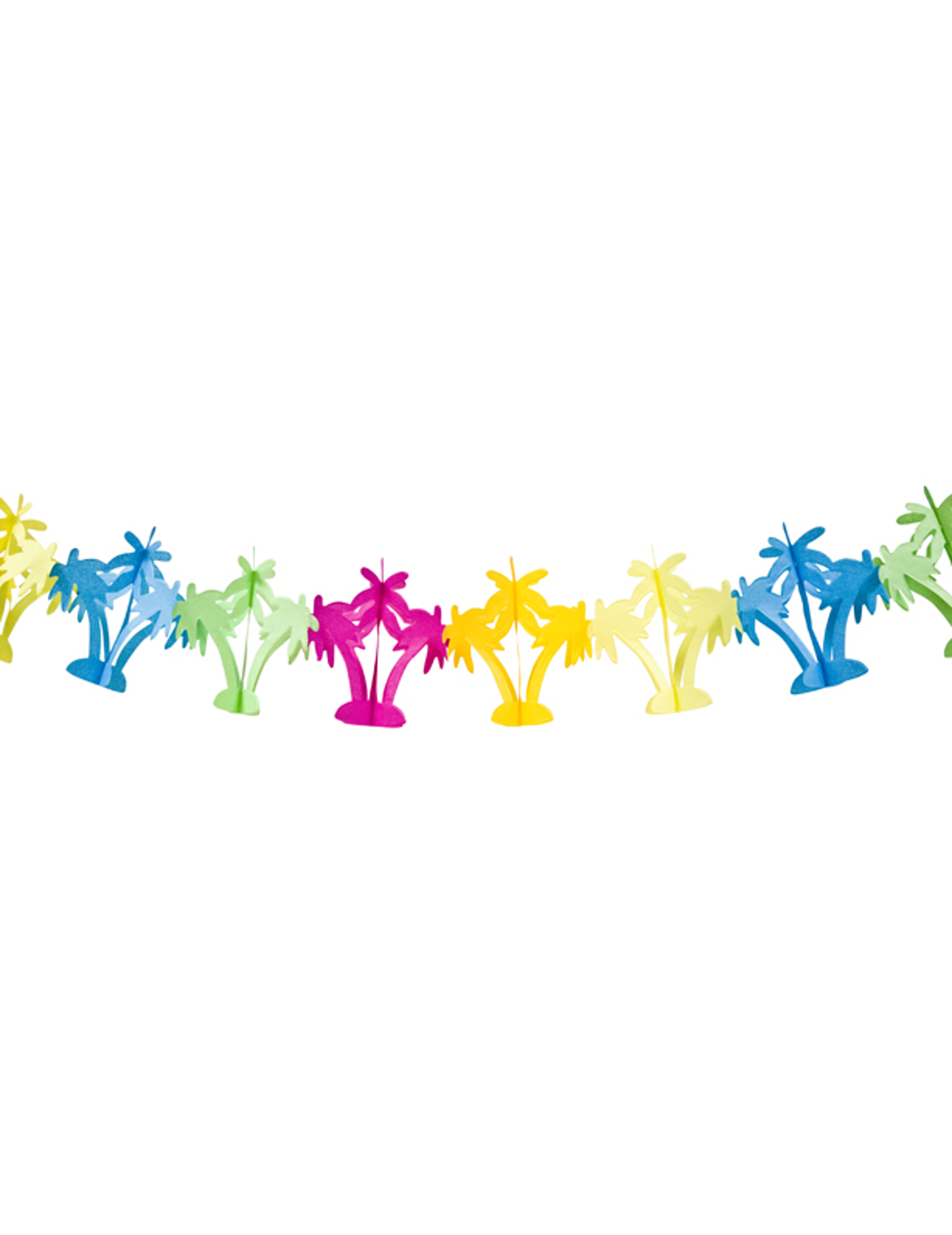 Bunte Palmen-Girlande aus Papier 4 m für Tropenparty