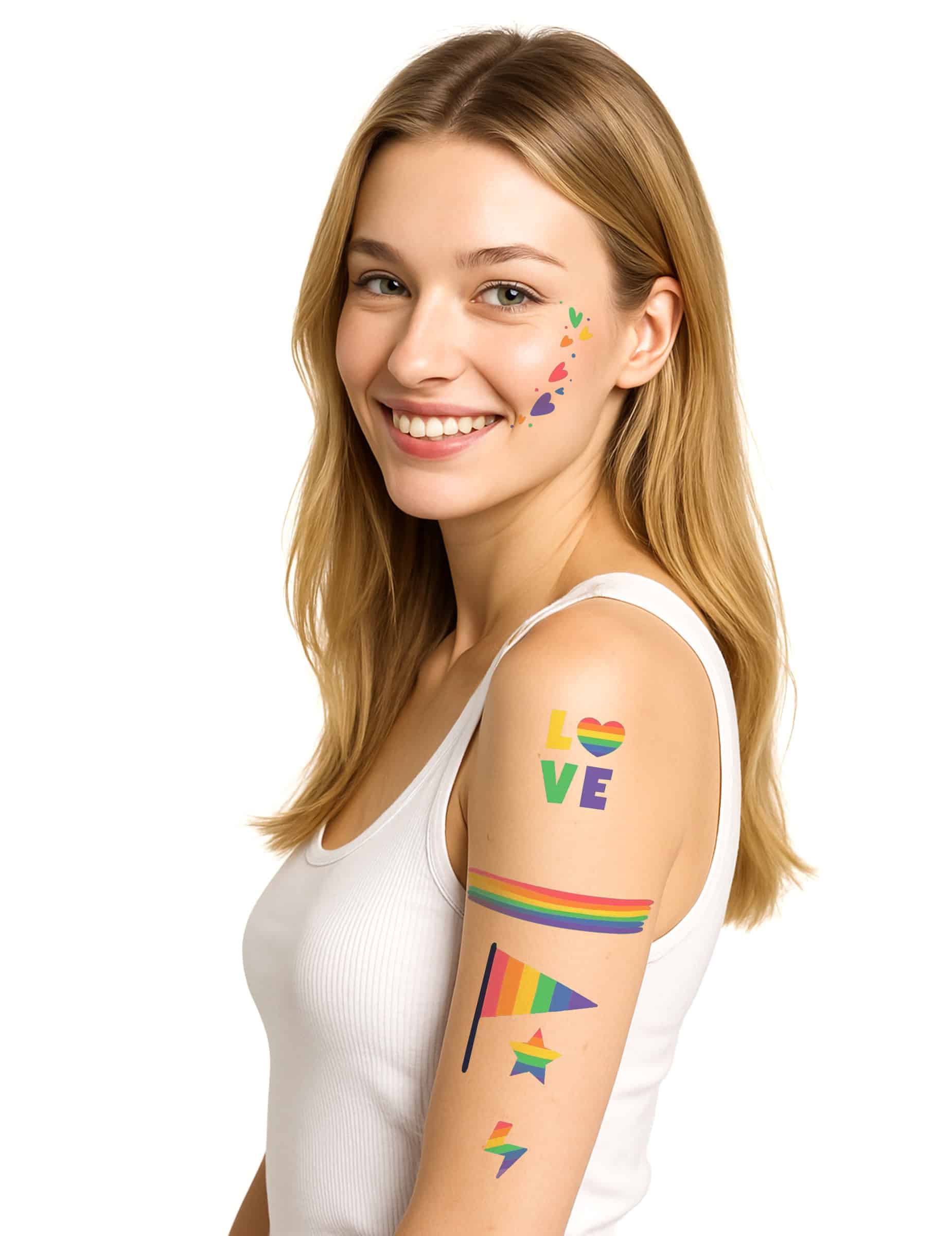 Bunte Regenbogen Tattoos Pride