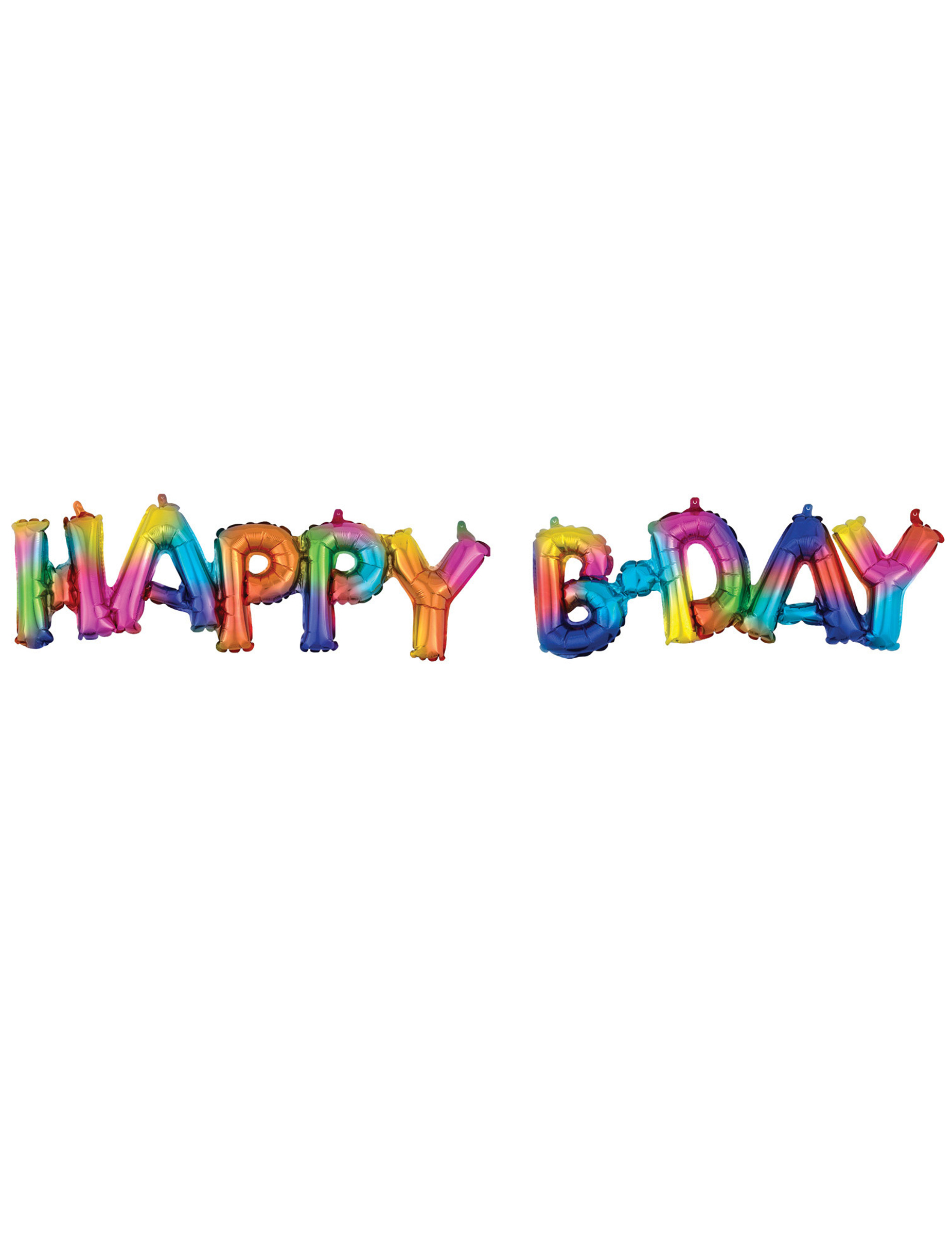 Bunter Happy Bday Folienballon 76 x 25 cm Luftfüllung