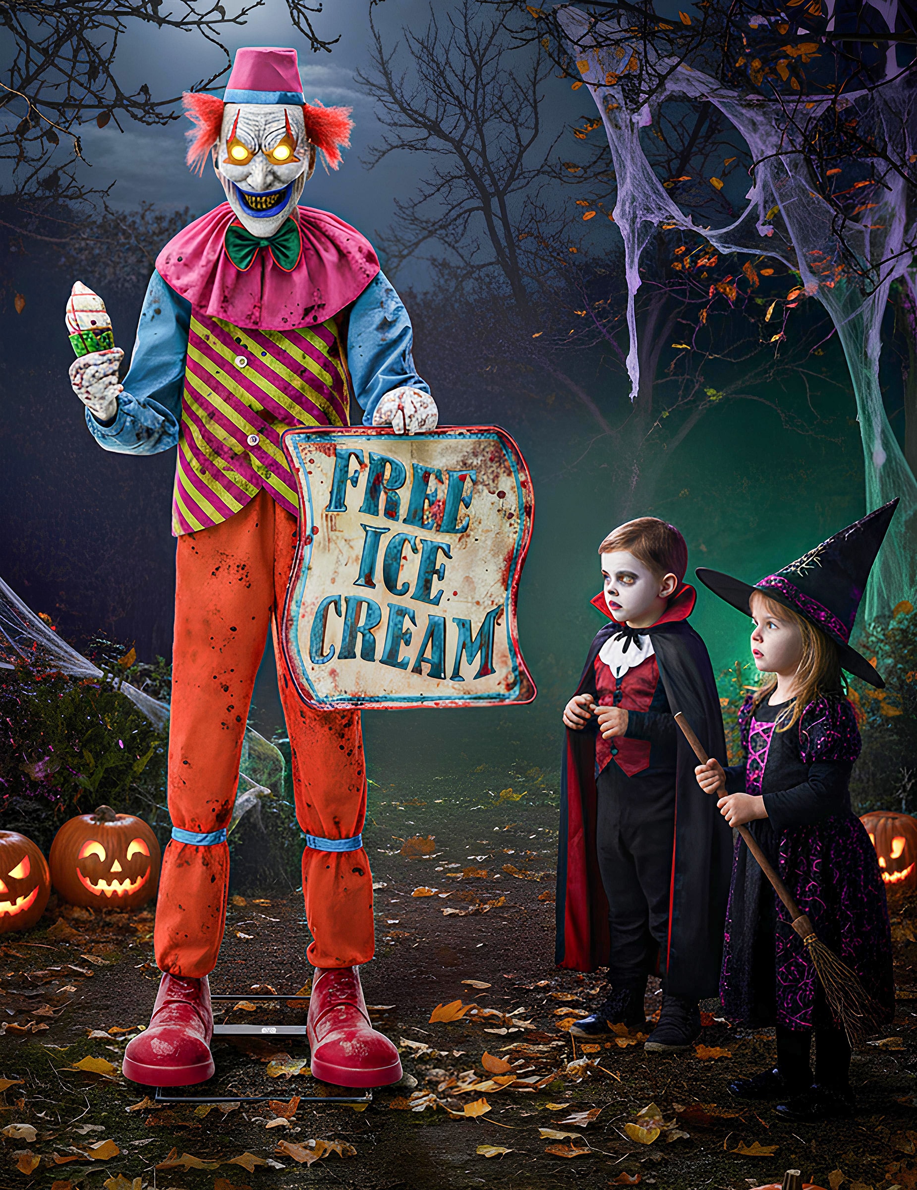 Bunter Horror Clown Animatronic Deko 1
