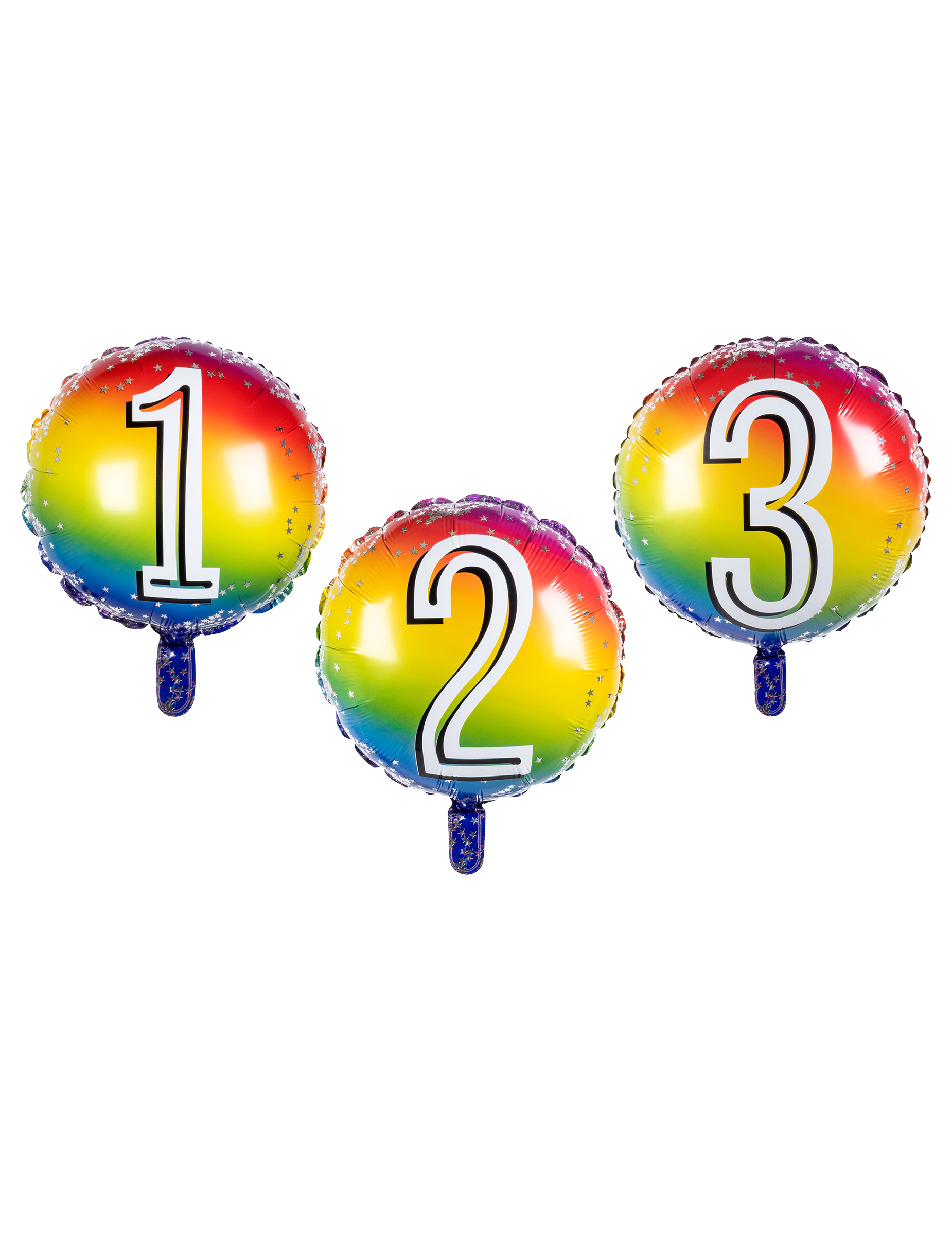Bunter Zahlenballon 45 cm Aluminiumballon Heliumgeburtstag