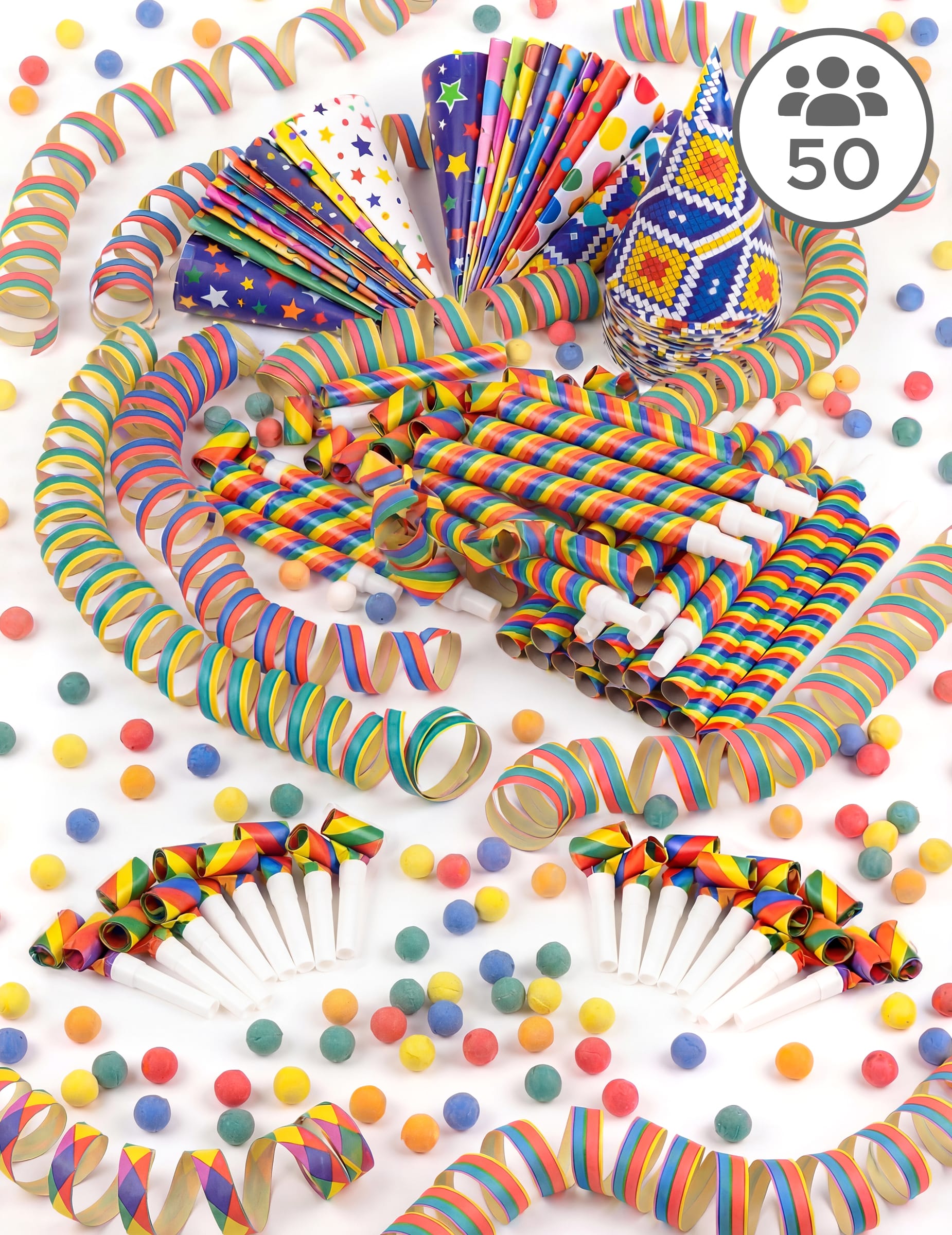 Buntes Konfetti-Set 50 Personen