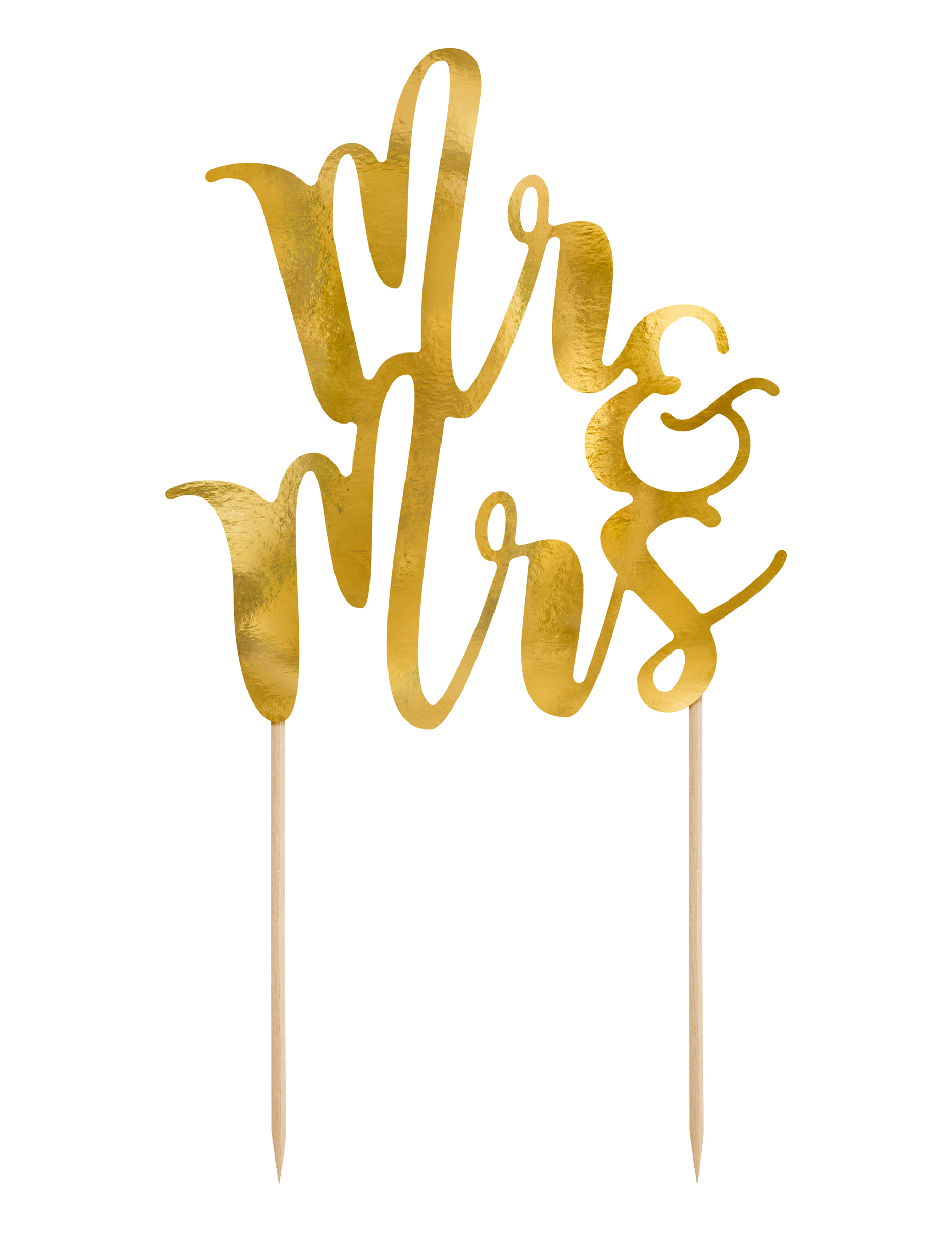Cake Topper Mr und Mrs Gold Tortendeko Hochzeit 25