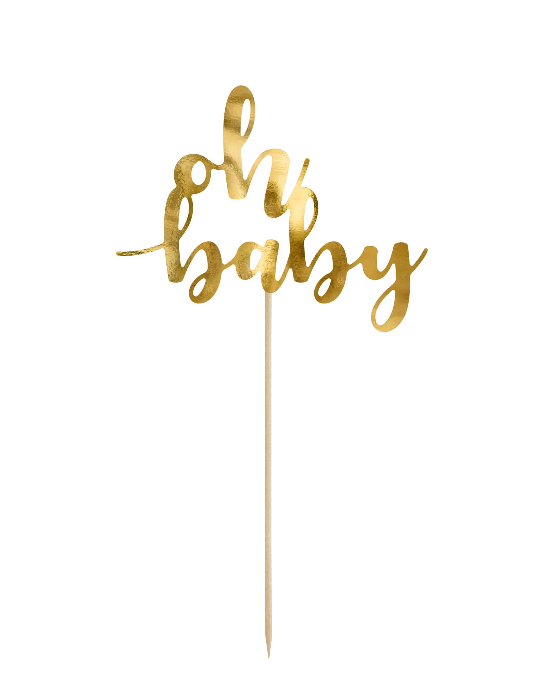 Cake Topper "oh baby" in Gold