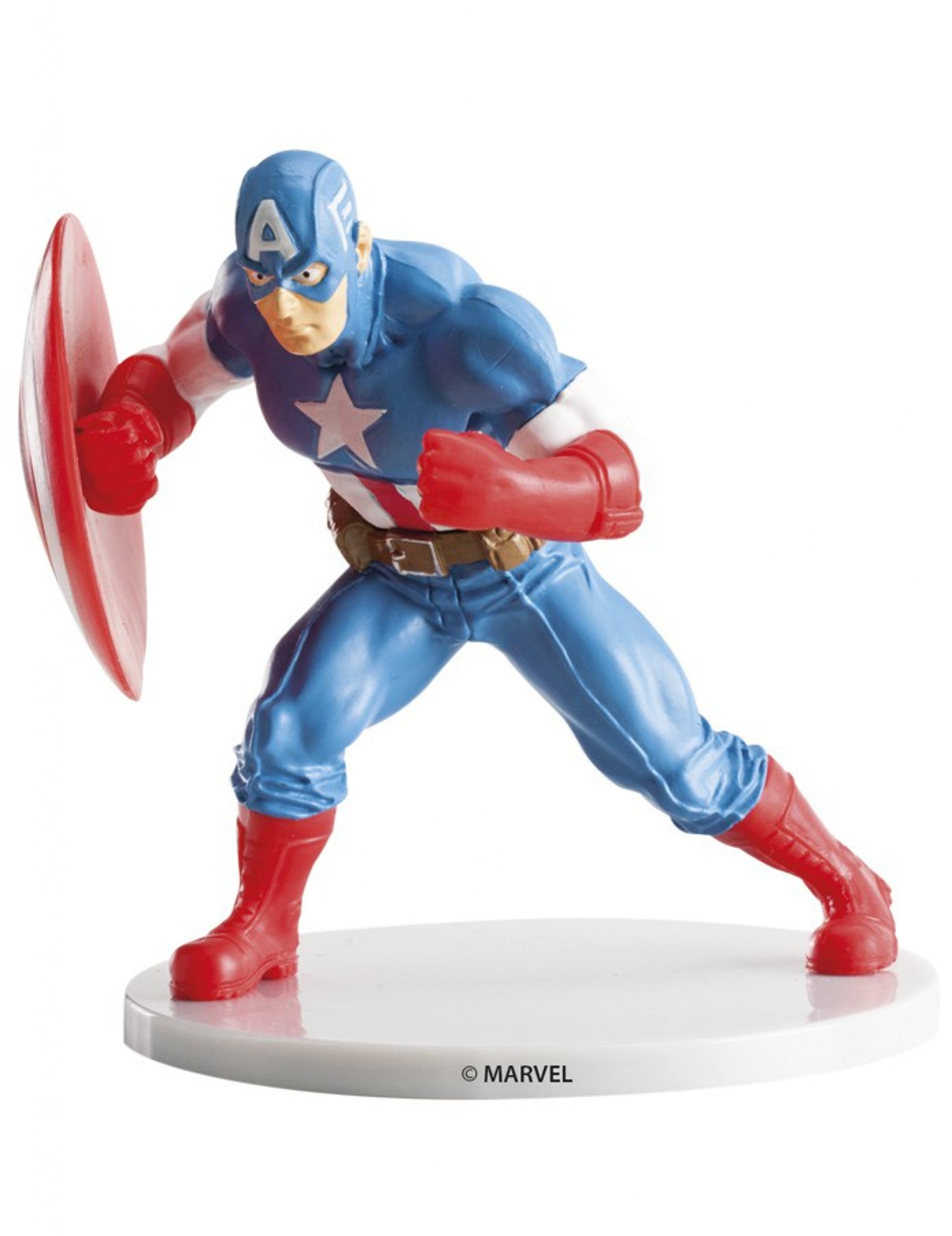Captain America-Kuchendekofigur Lizenzartikel blau-rot 9cm
