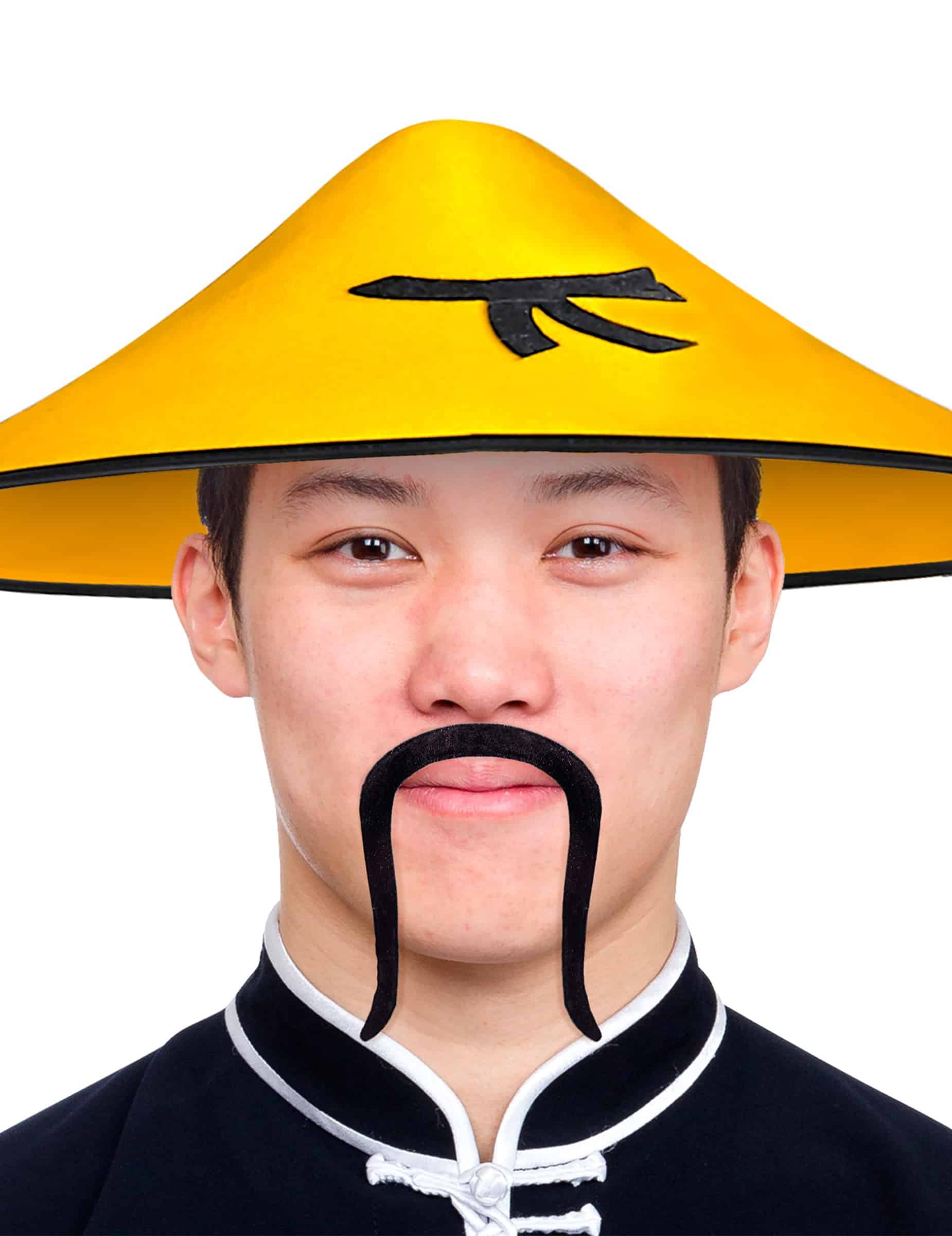 Chinesen-Bart selbstklebend schwarz