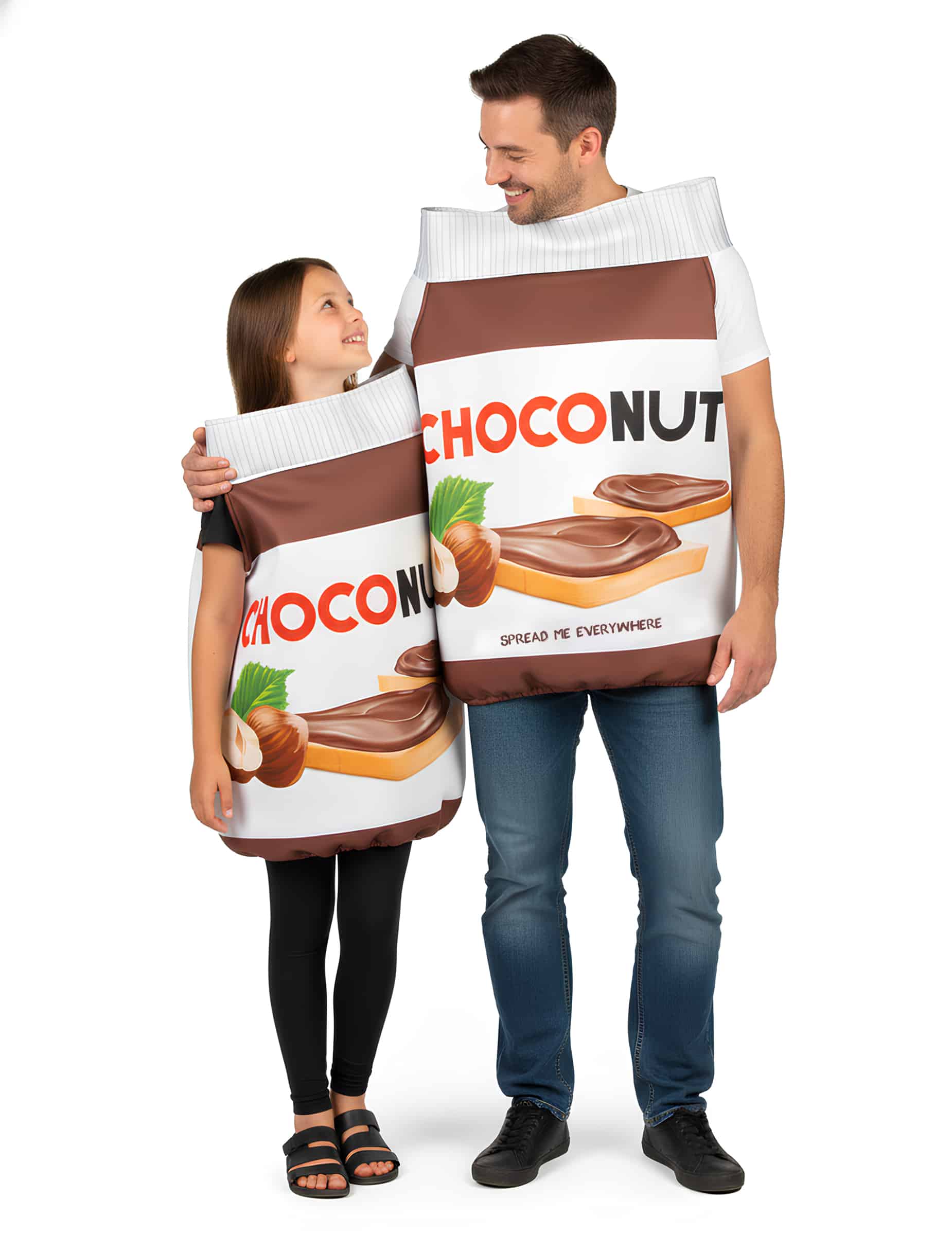 Choconut Paarkostüm Schokoaufstrich für Erwachsene braun