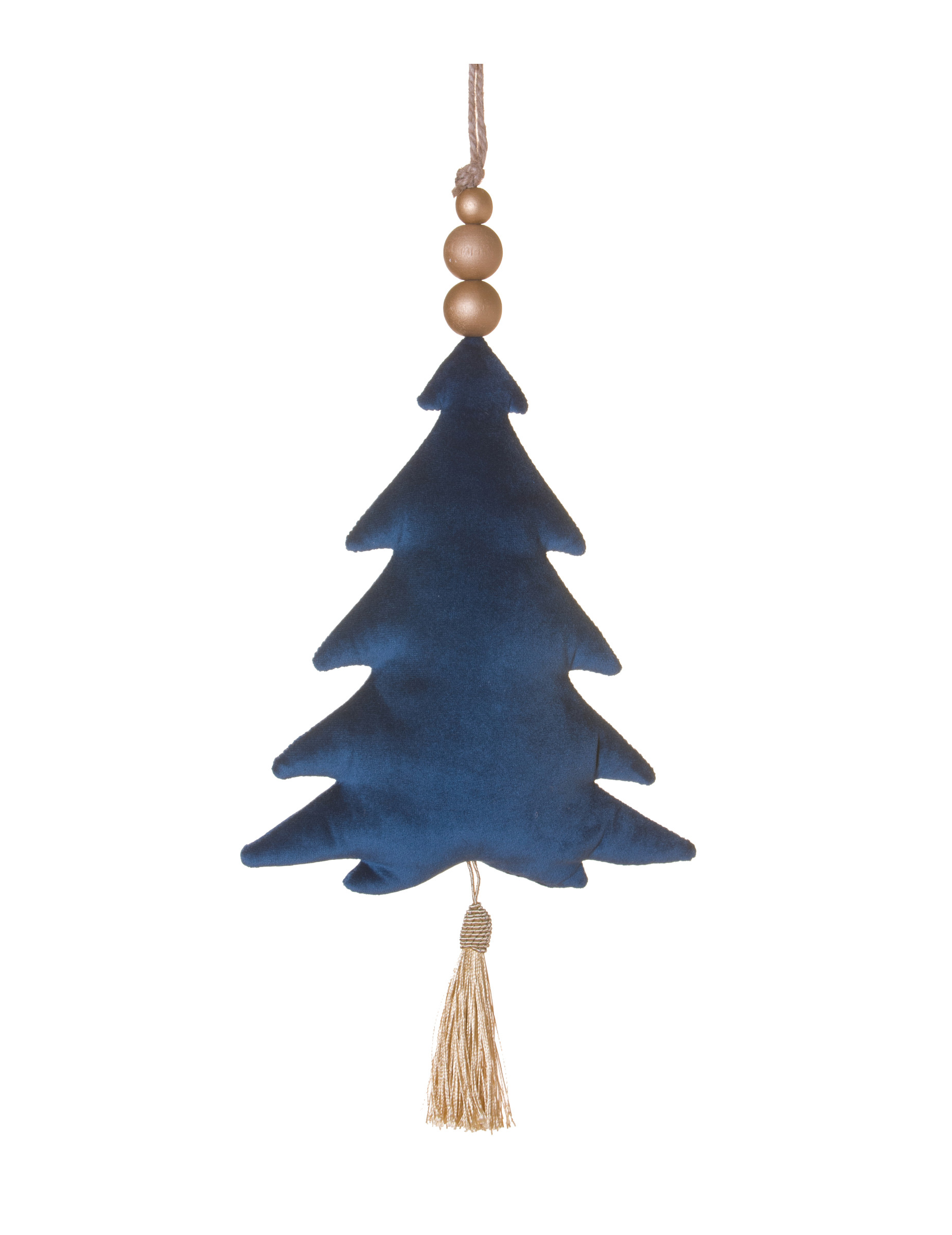 Christbaum-Aufhänger aus Samt Weihnachts-Deko marineblau 22 cm