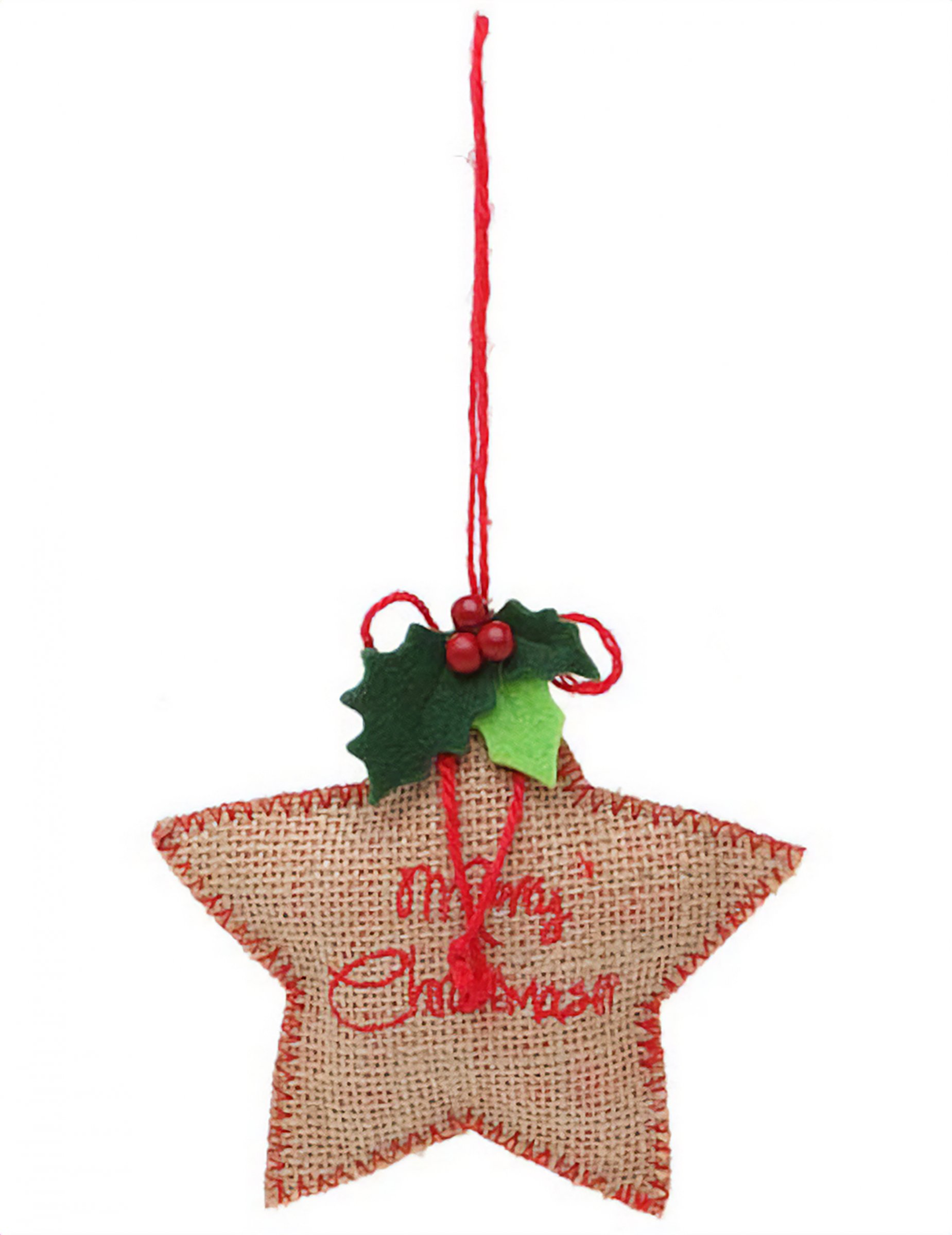 Christbaum-Schmuck Merry Christmas-Stern bunt 13 x 13 x 2 cm