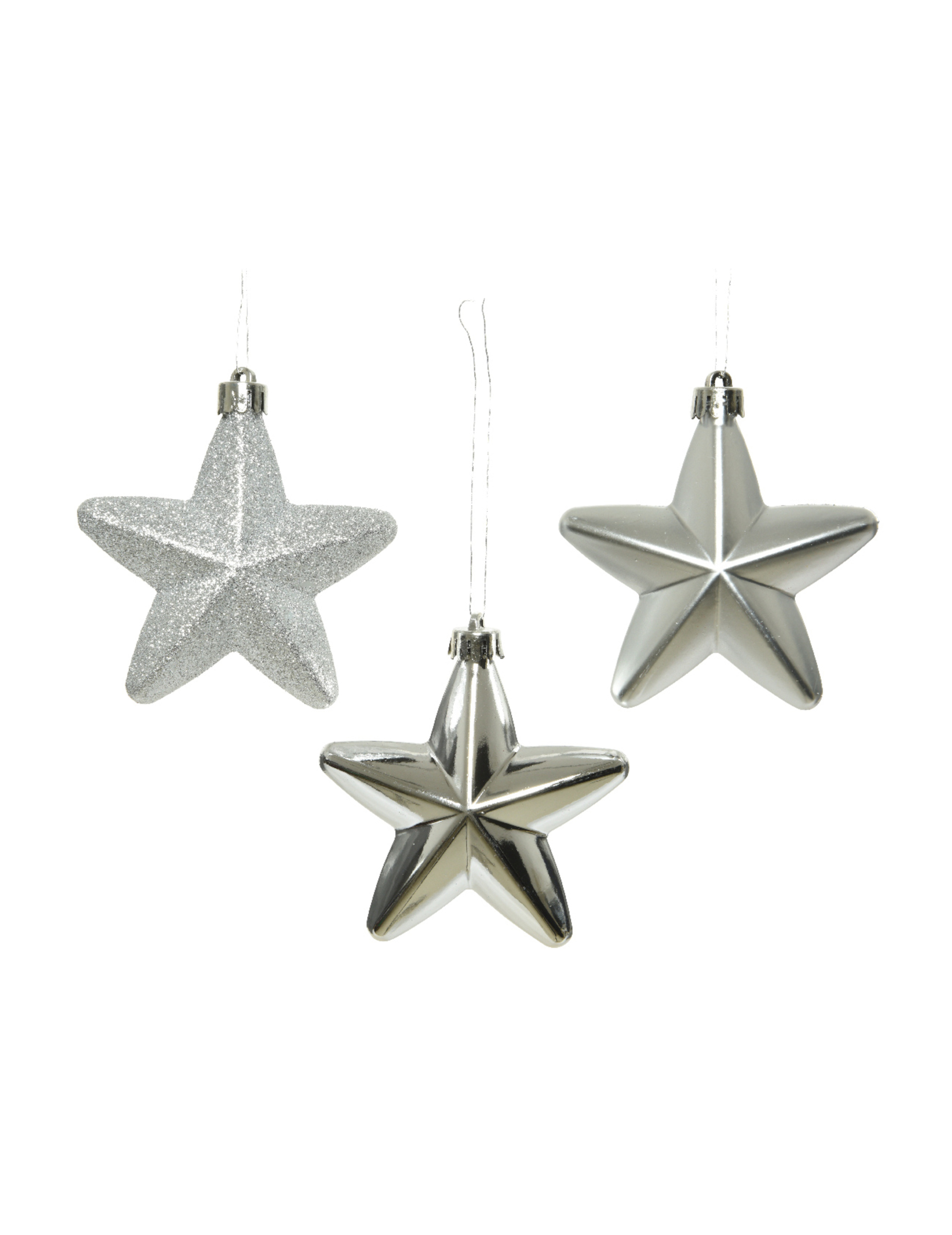 Christbaumaufhänger Sterne Weihnachtsdeko silberfarben 7