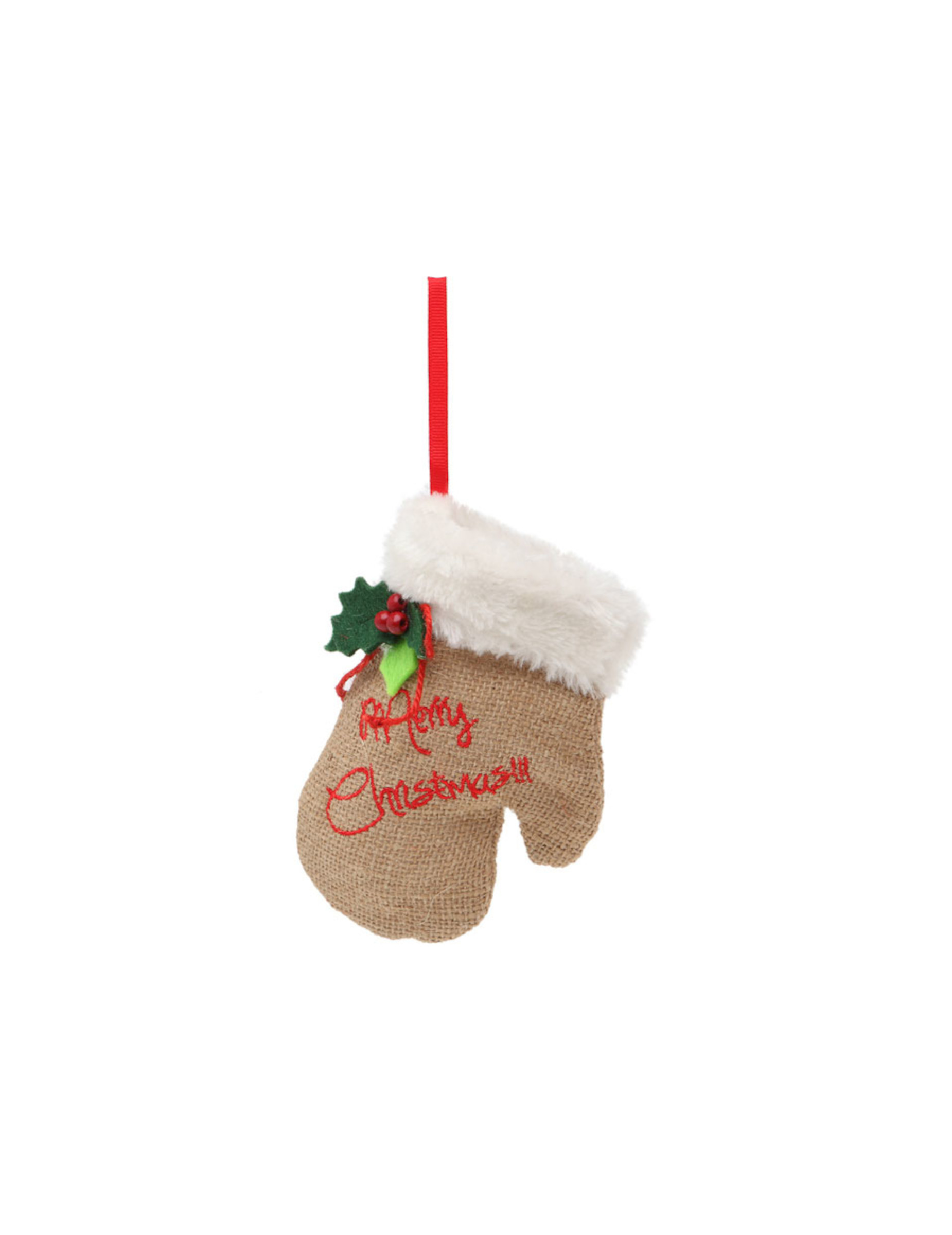Christbaumschmuck Weihnachtsmann-Handschuh bunt 16 x 12 cm