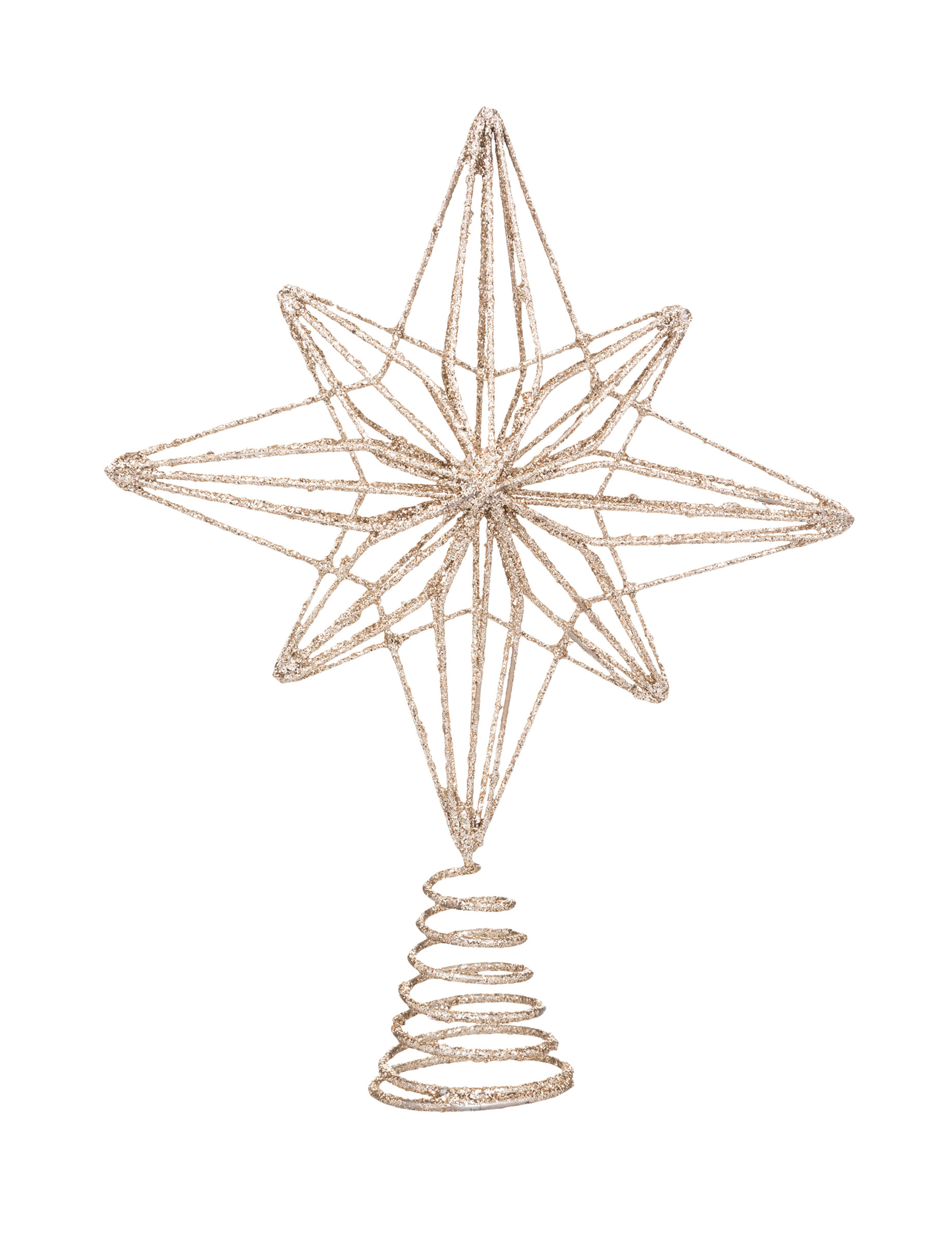 Christbaumspitze Polarstern 25 cm aus goldenem Metall