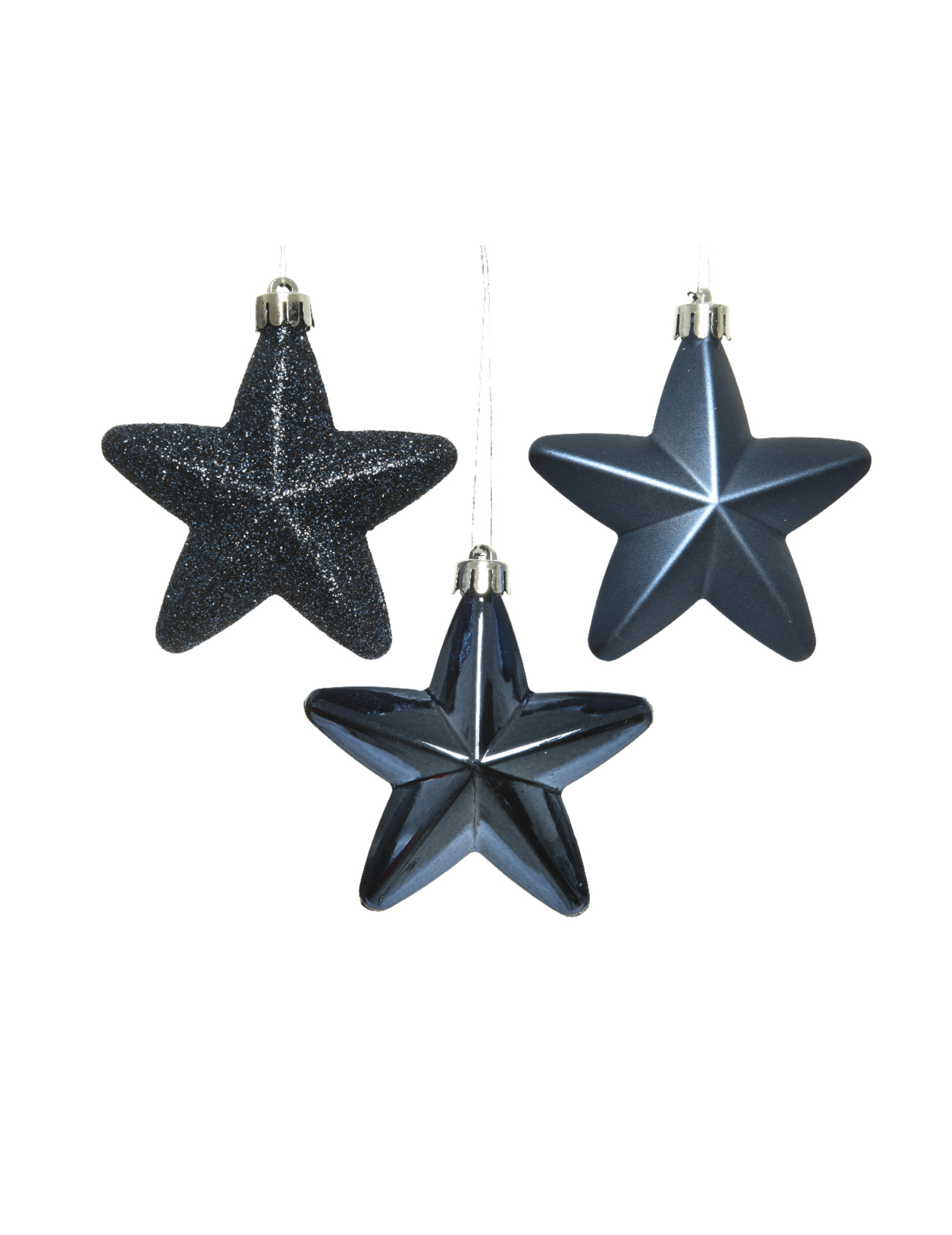 Christbaumsterne Weihnachtsdeko für Tannenbäume 6 Stück blau 7