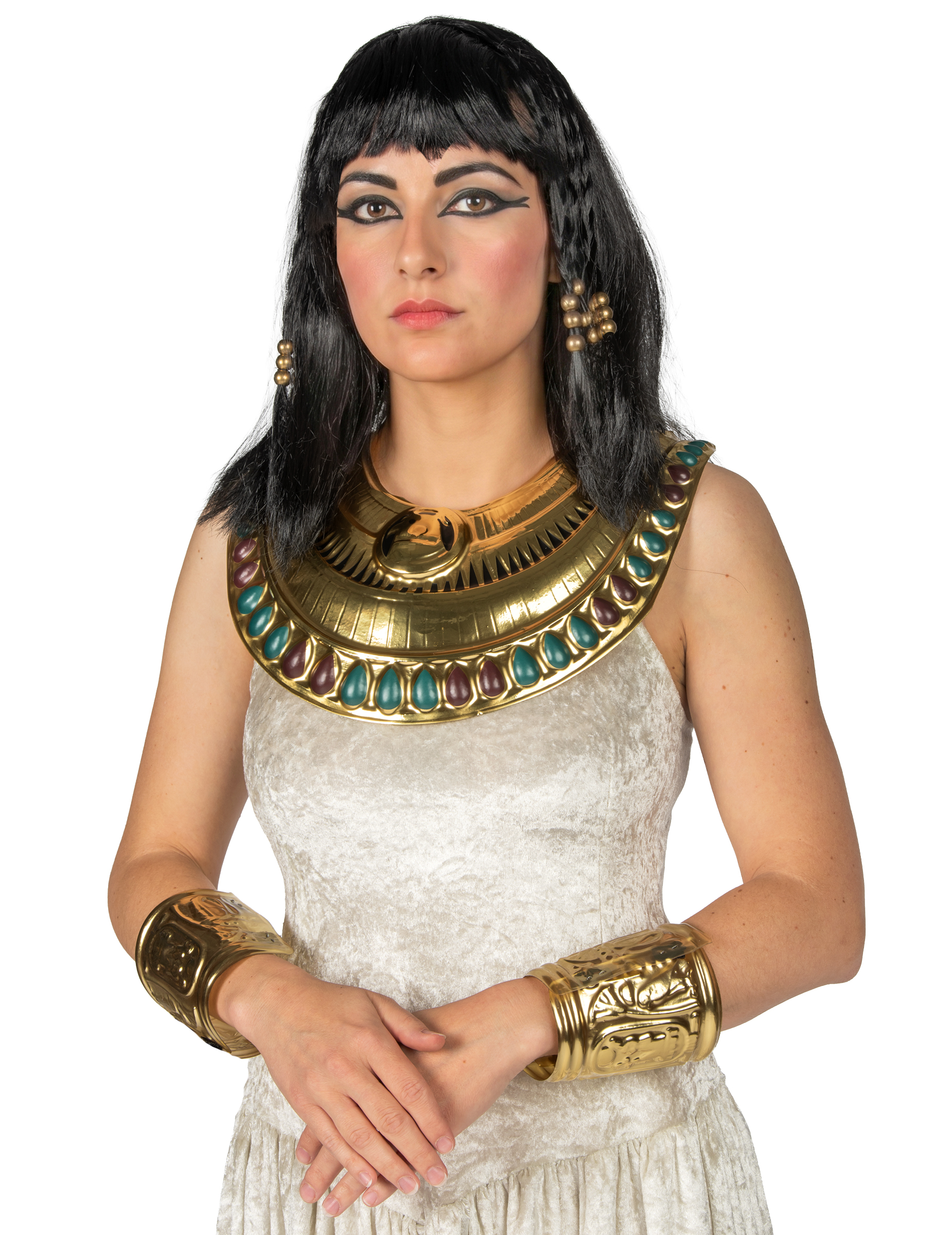 Cleopatra ägypterin Schmuck-Set gold-rot-blau