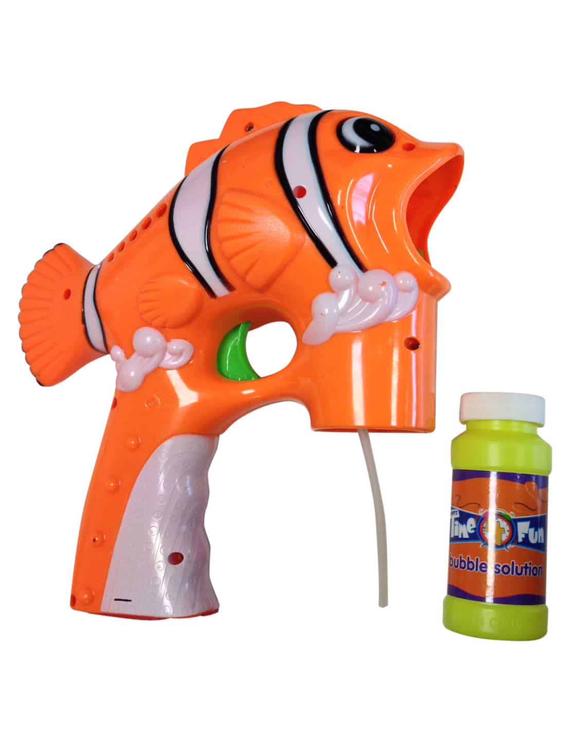 Clownfisch-Seifenblasenpistole Kinderspielzeug orange-weiss-schwarz