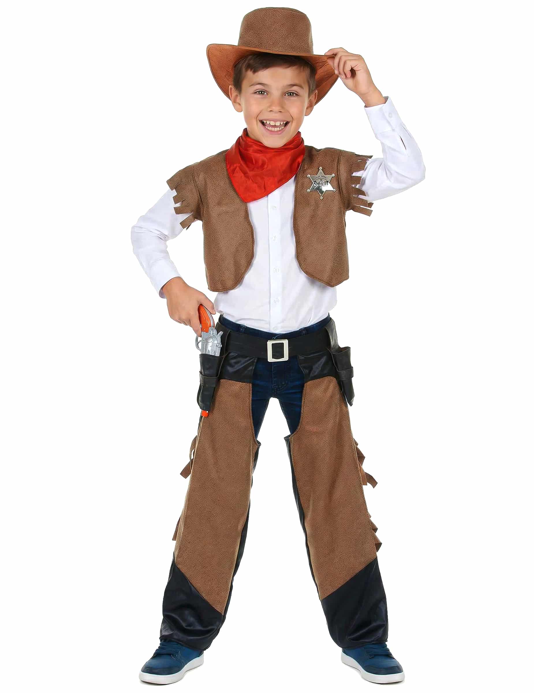 Cowboy Kinder-Kostüm braun-schwarz