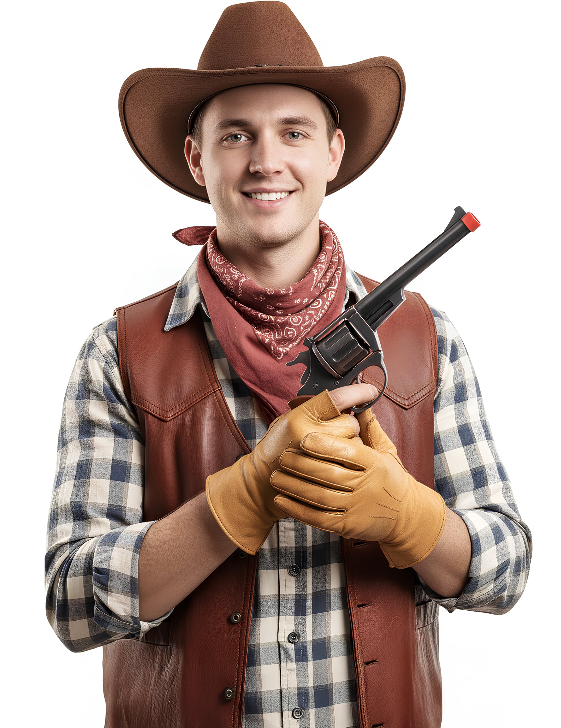 Cowboy Pistole aus Metall für alle – 19 cm