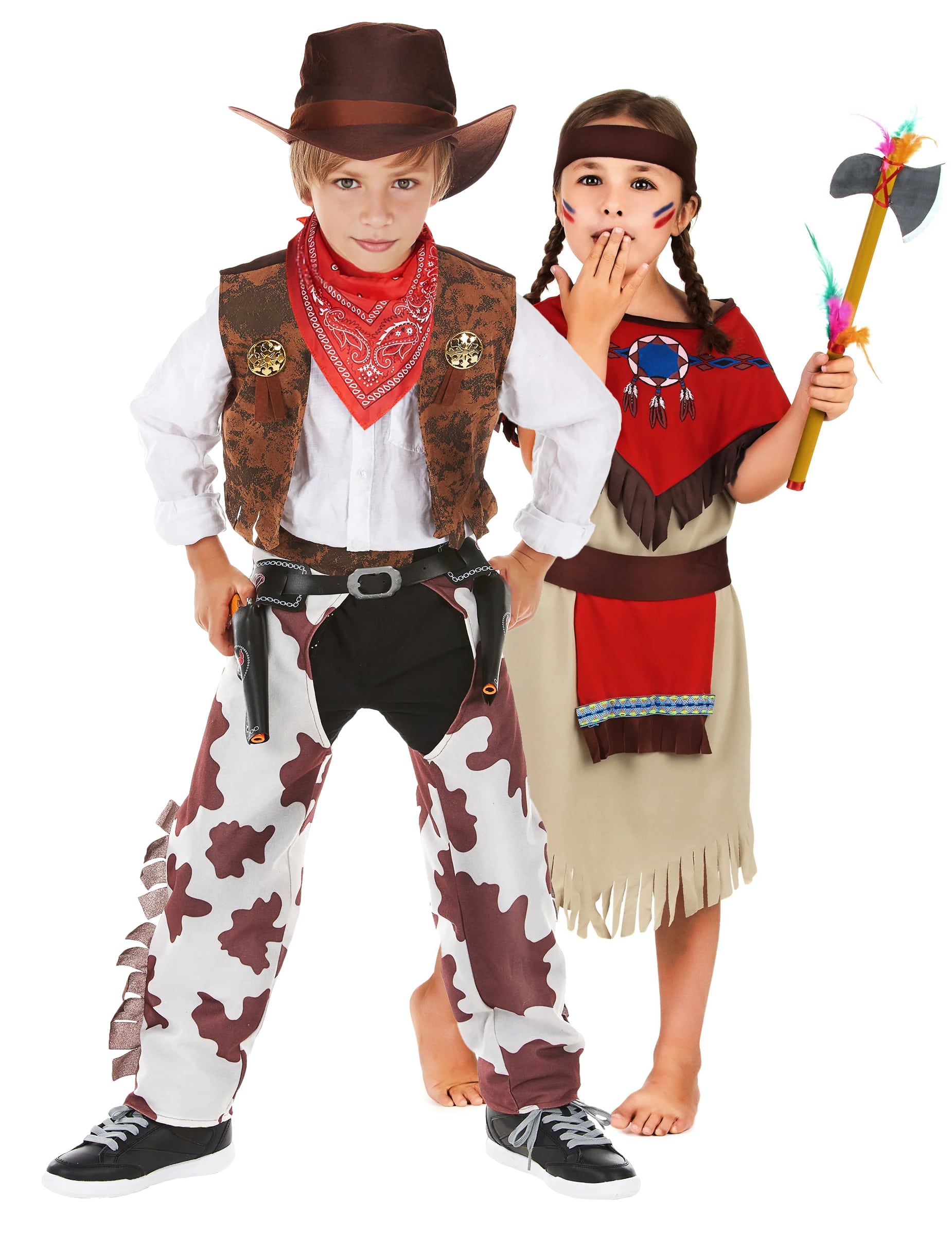 Cowboy und Indianerin Kostüm für Kinder