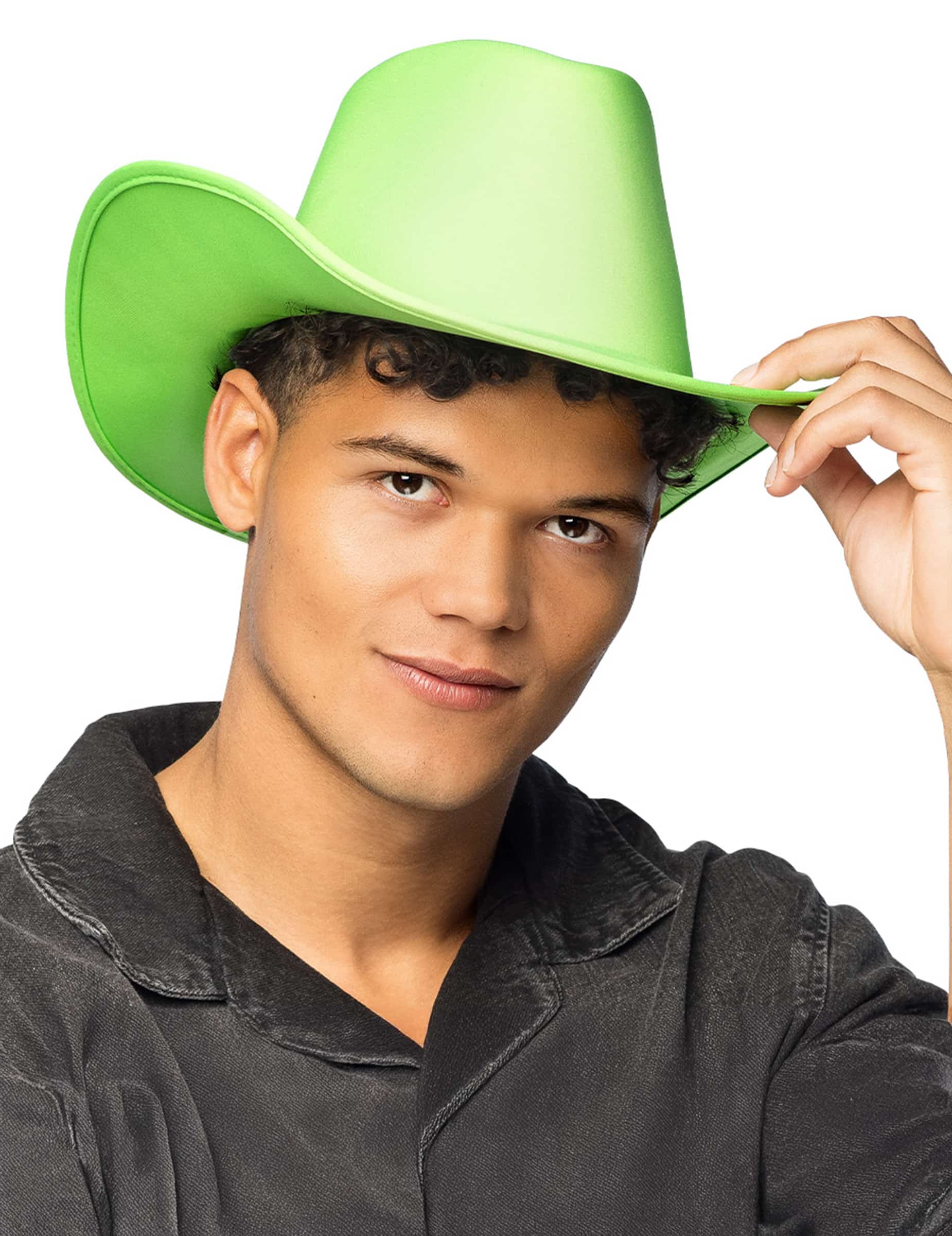Cowboyhut Neon Grün für Erwachsene