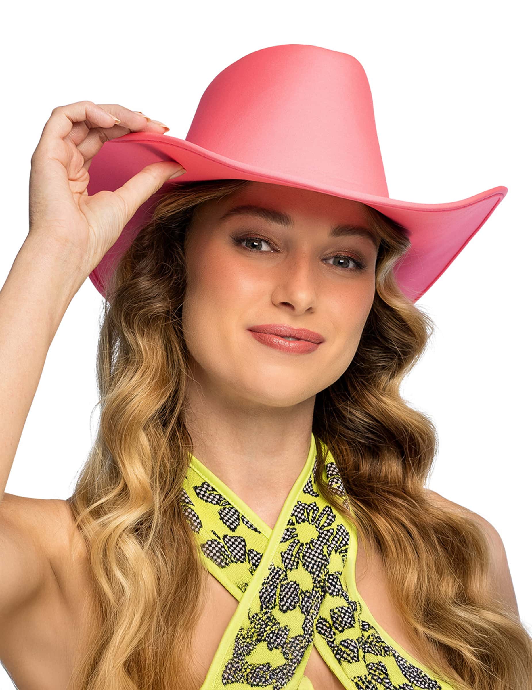 Cowboyhut Neon Pink für Erwachsene