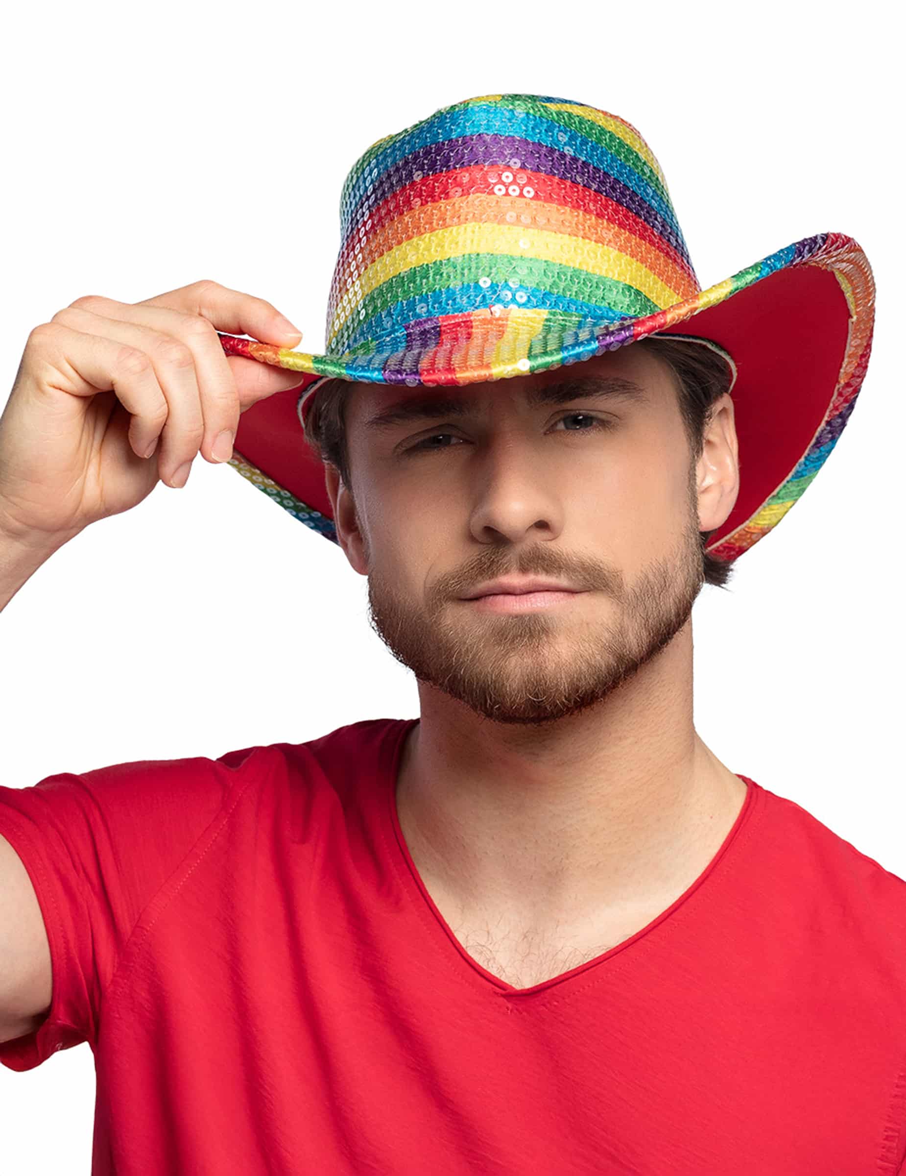 Cowboyhut Regenbogen für Erwachsene