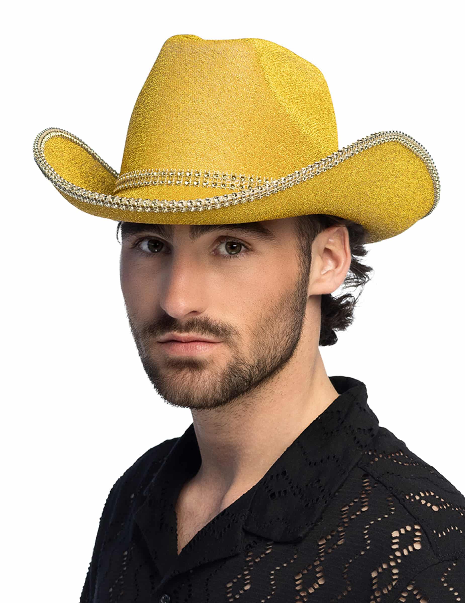Cowboyhut mit goldenen Pailletten Erwachsene