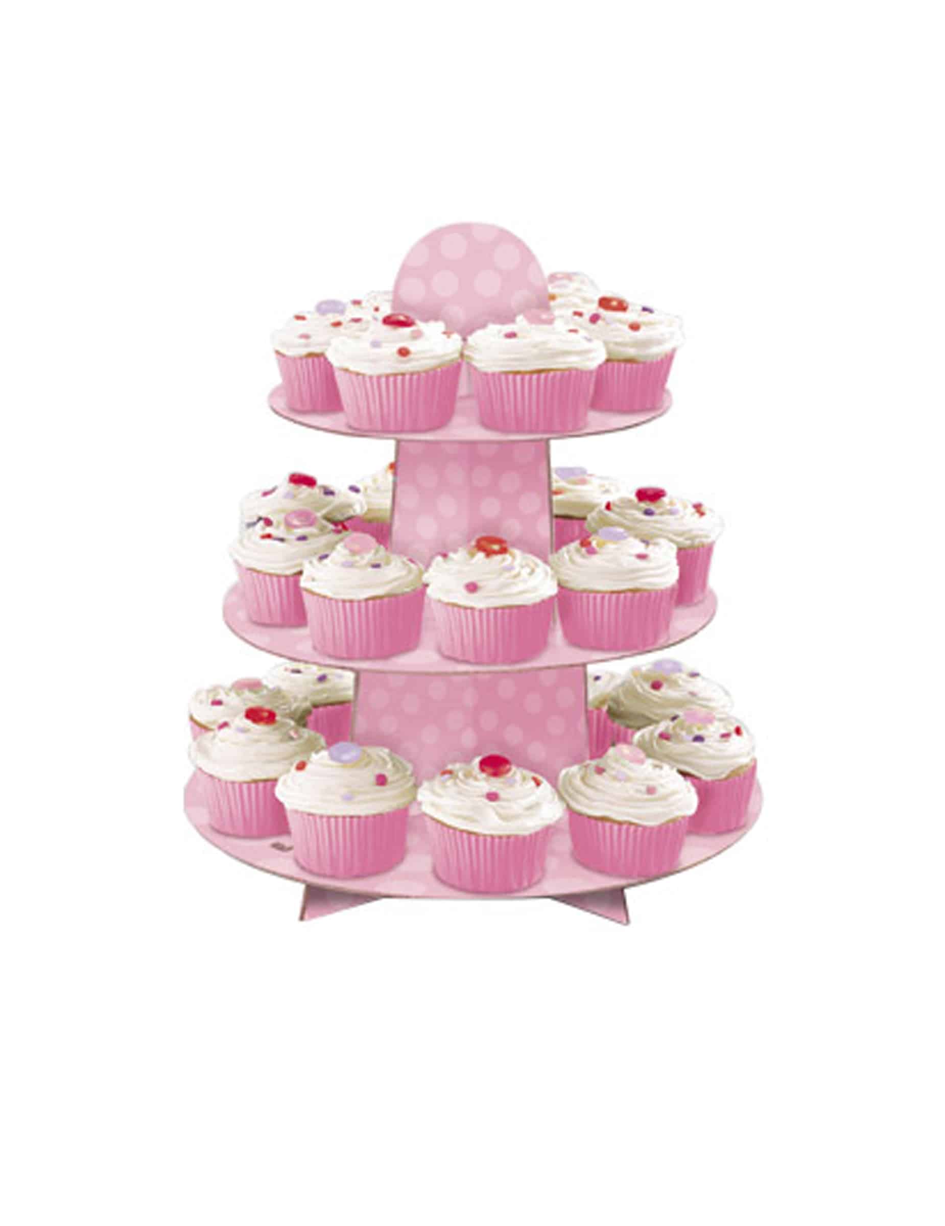 Cupcake Ständer Rosa 3-stöckig 34 cm