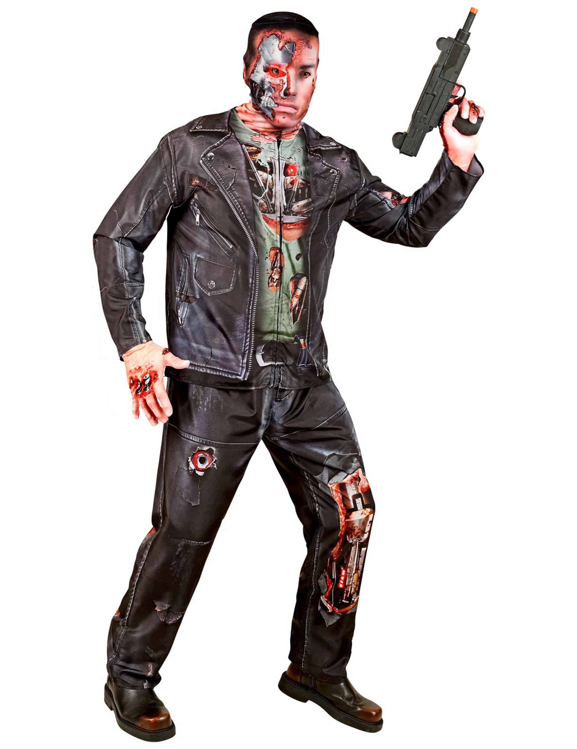 Cyborg Kostüm für Erwachsene Schwarz Halloween