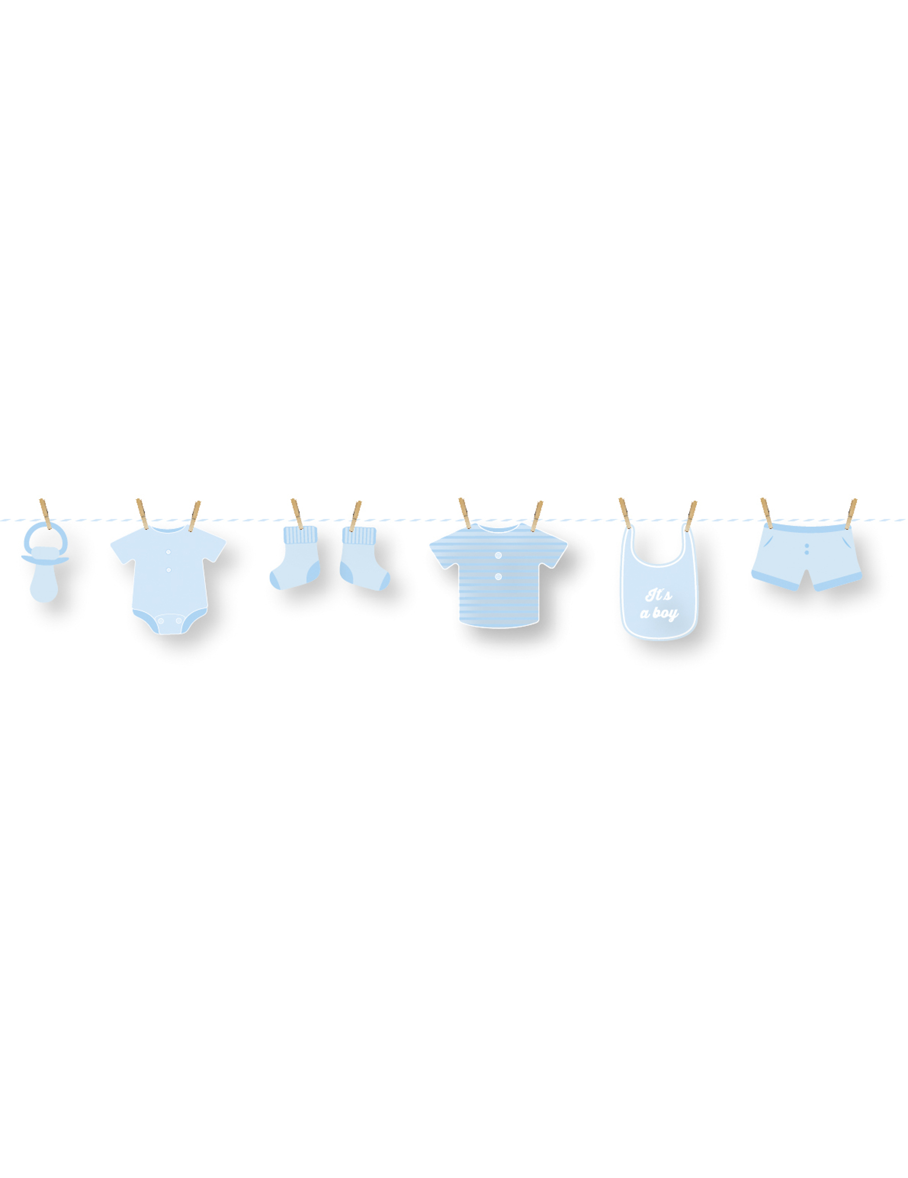 DIY-Babyparty Girlande Pappe Blau 1