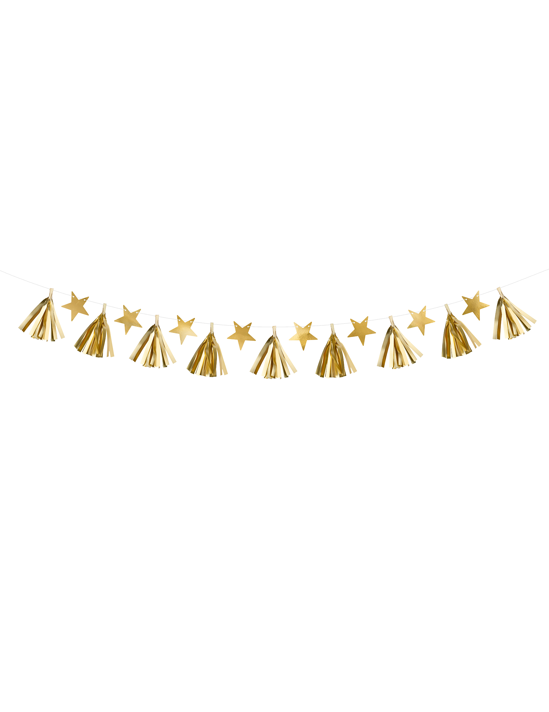 DIY Tassel-Girlande mit goldenen Sternen aus Papier