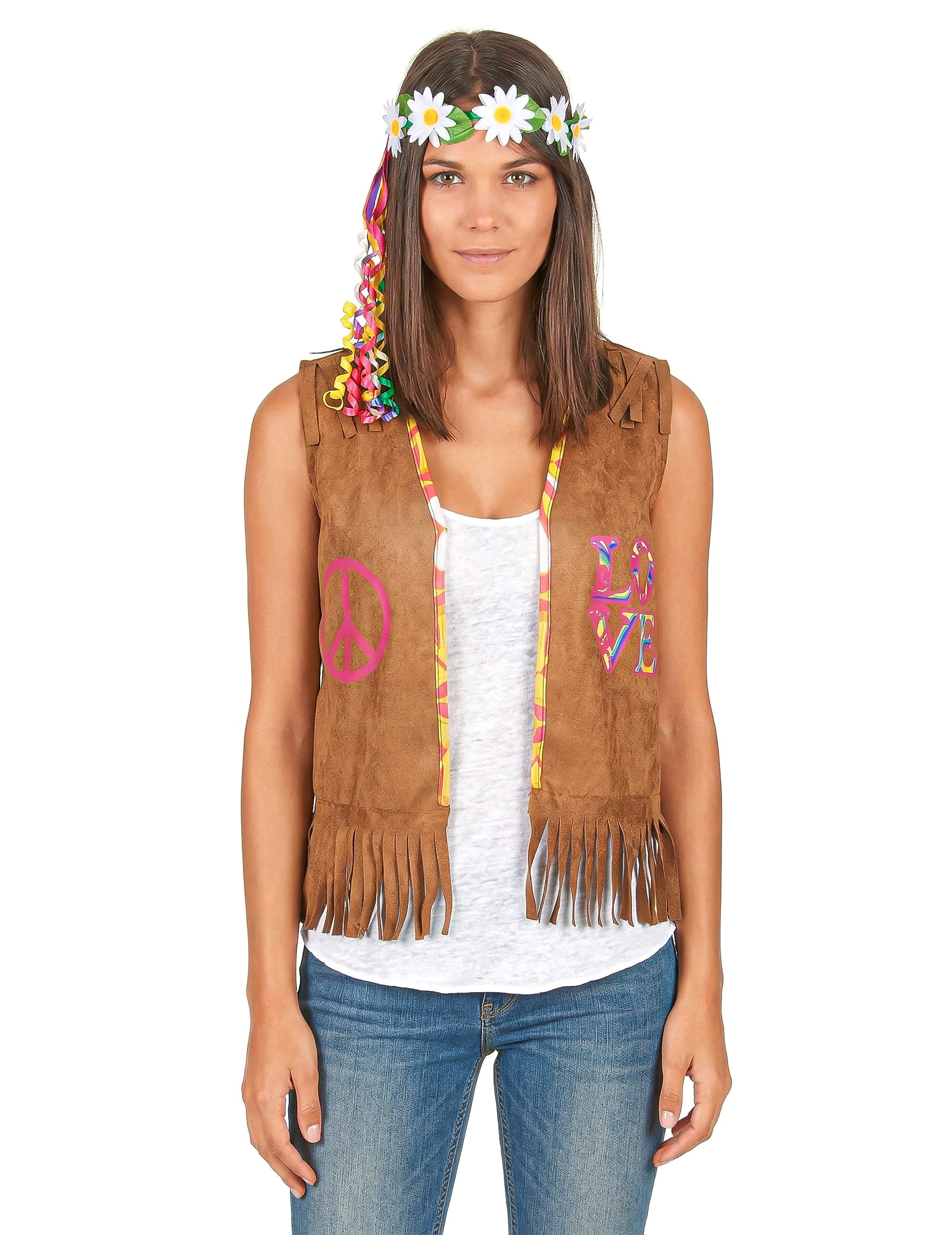 Damenweste Hippie Weste hellbraun